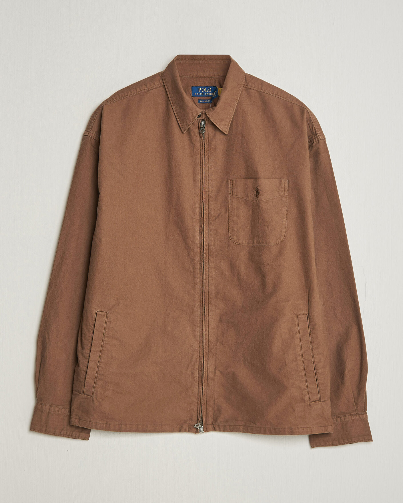 Mies | Kauluspaidat | Polo Ralph Lauren | Osaca Oxford Zip Overshirt Chestnut