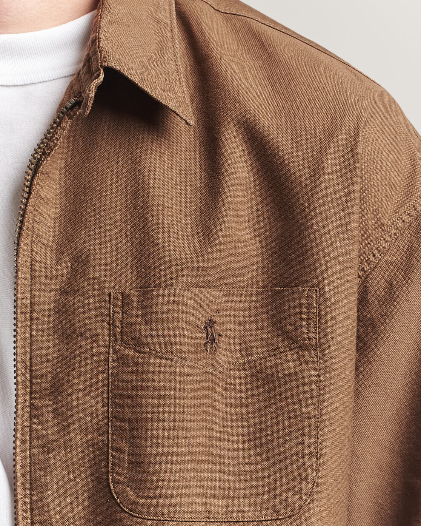 Mies | Kauluspaidat | Polo Ralph Lauren | Osaca Oxford Zip Overshirt Chestnut