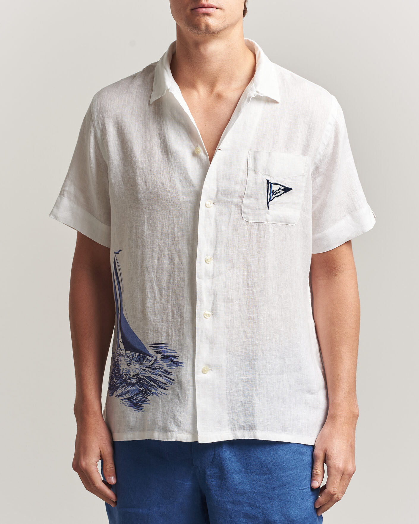 Mies | Kauluspaidat | Polo Ralph Lauren | Linen Camp Shirt Vintage Nautical Sail