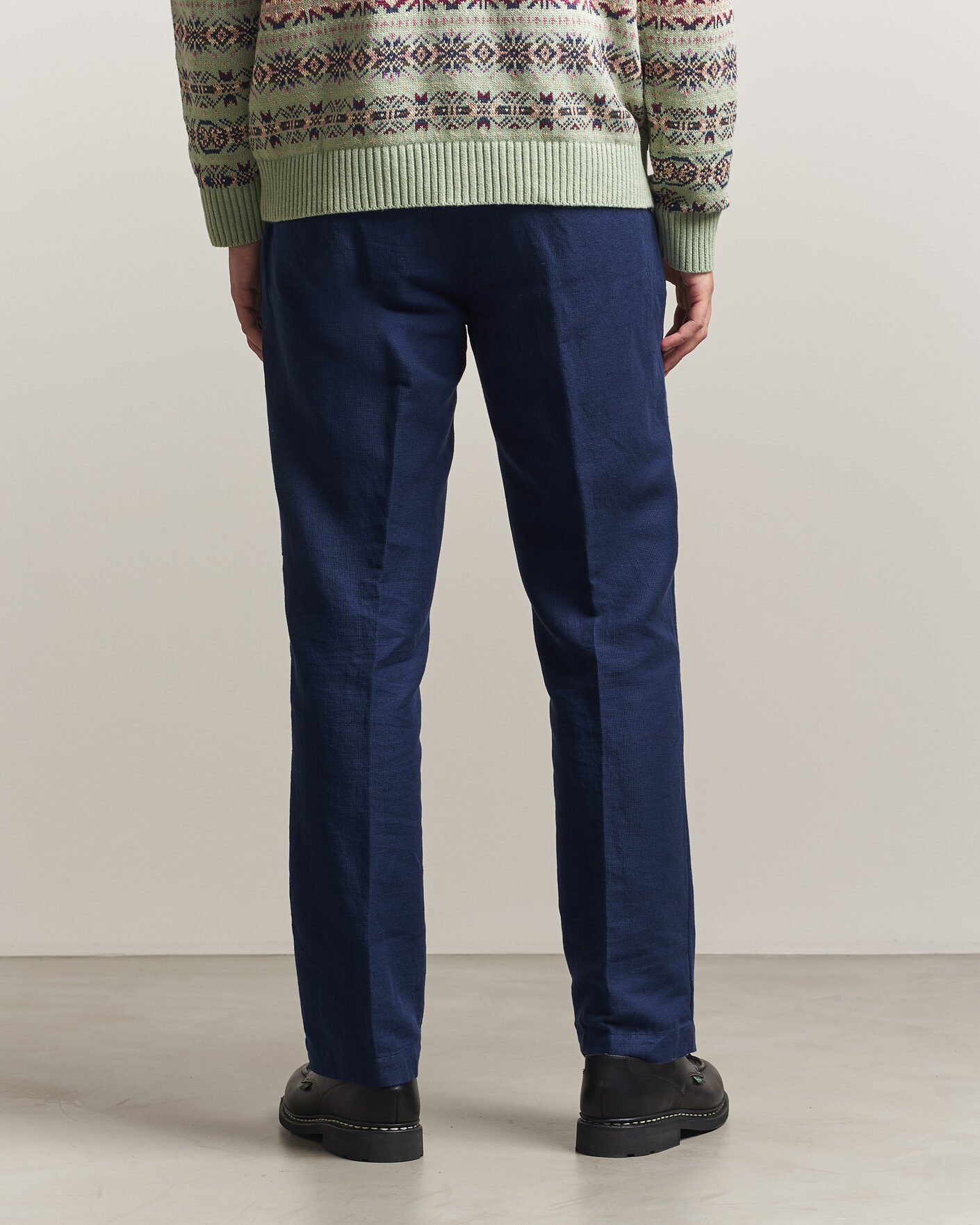 Mies | Housut | Polo Ralph Lauren | Cotton/Linen Houndstooth Pants Newport Navy