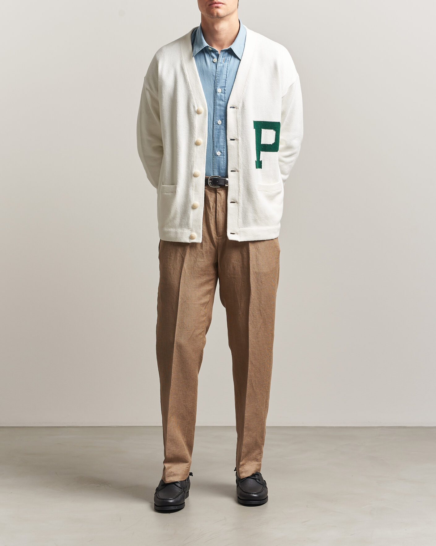 Mies | Housut | Polo Ralph Lauren | Cotton/Linen Houndstooth Pants Vintage Khaki