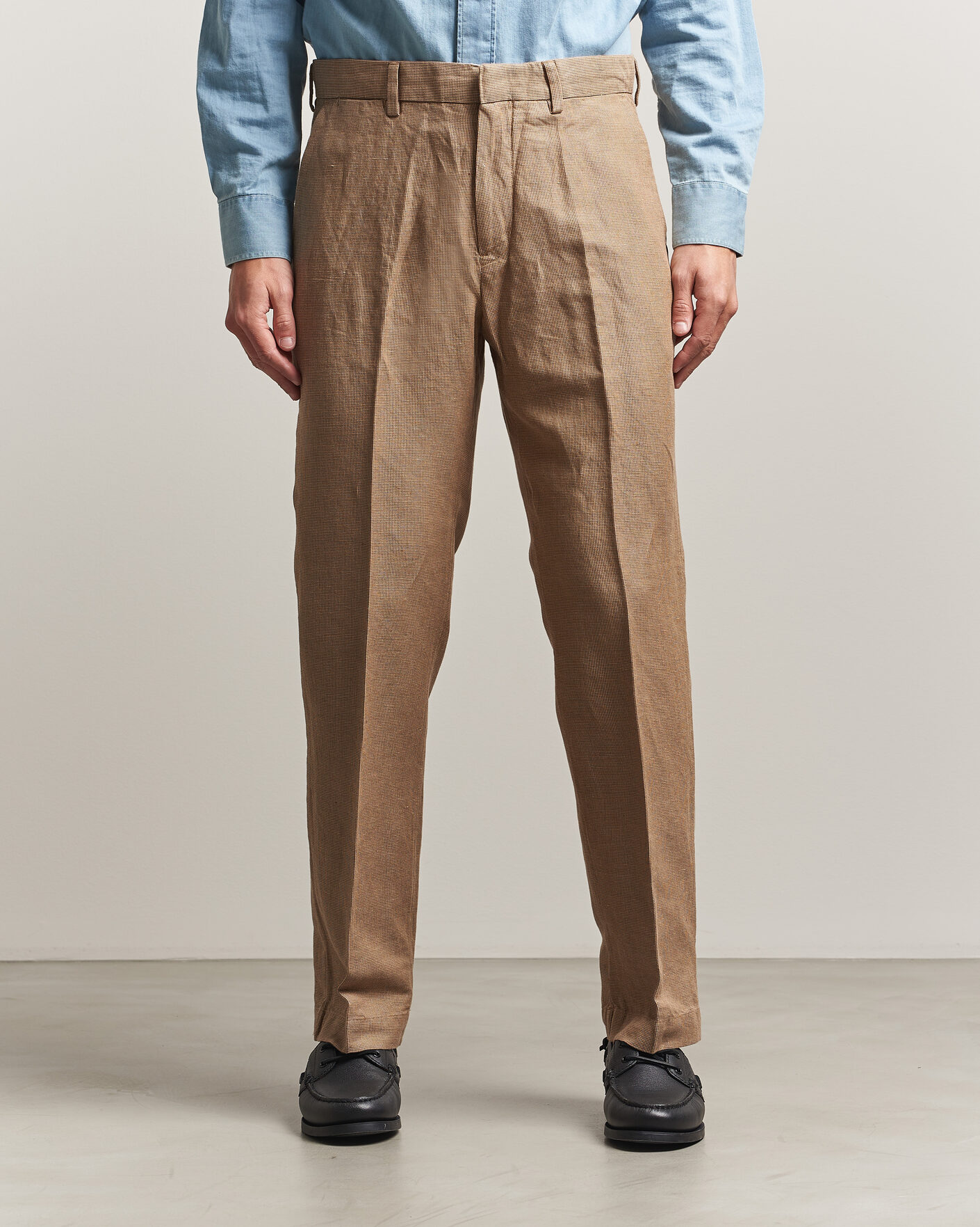 Mies | Housut | Polo Ralph Lauren | Cotton/Linen Houndstooth Pants Vintage Khaki
