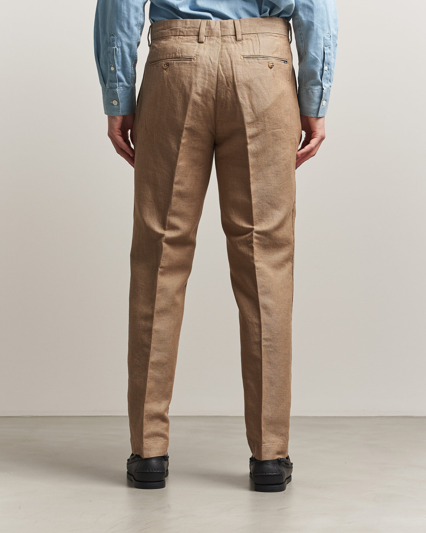 Mies | Housut | Polo Ralph Lauren | Cotton/Linen Houndstooth Pants Vintage Khaki
