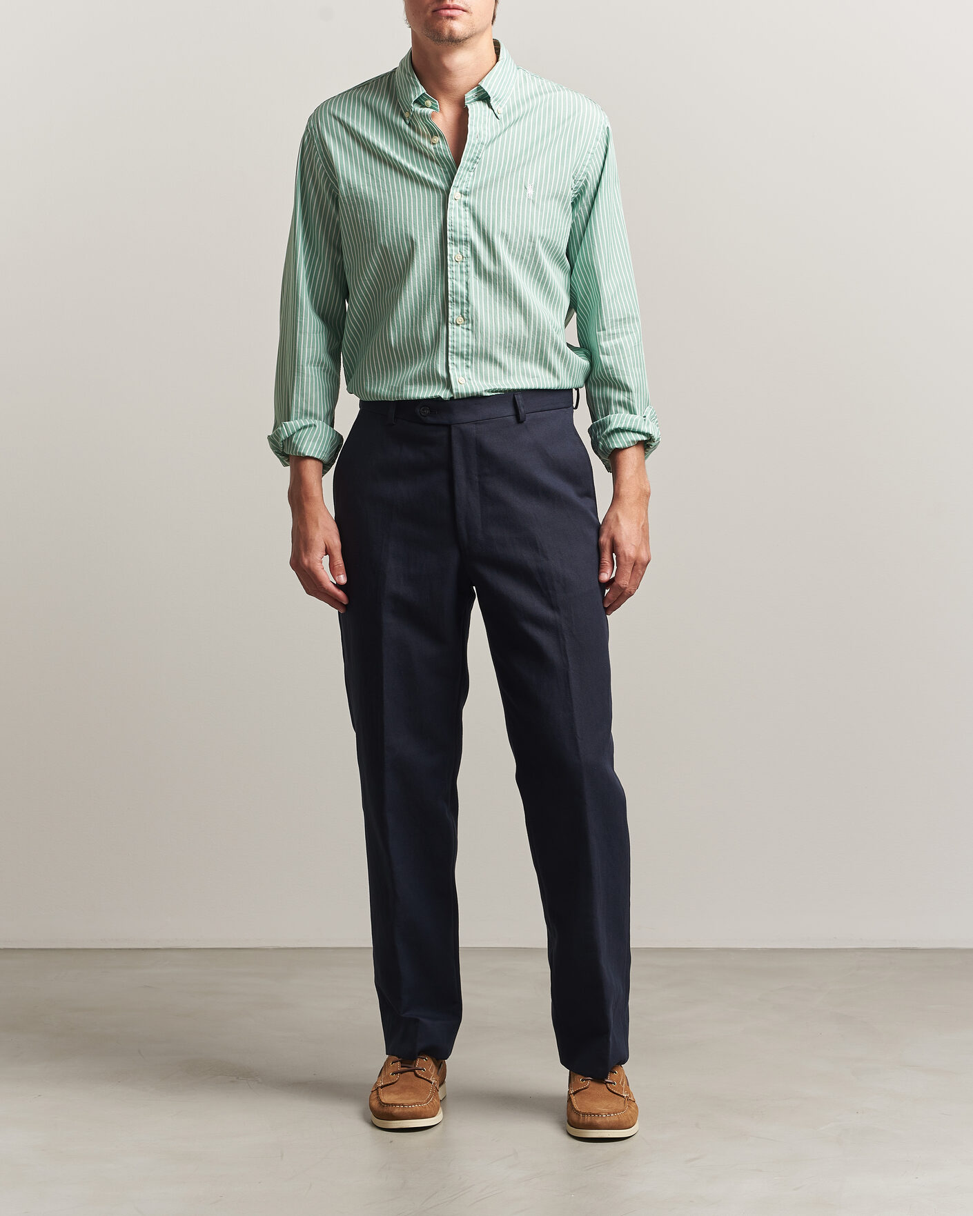 Mies | Kauluspaidat | Polo Ralph Lauren | Custom Fit Stripe Poplin Shirt Faded Mint