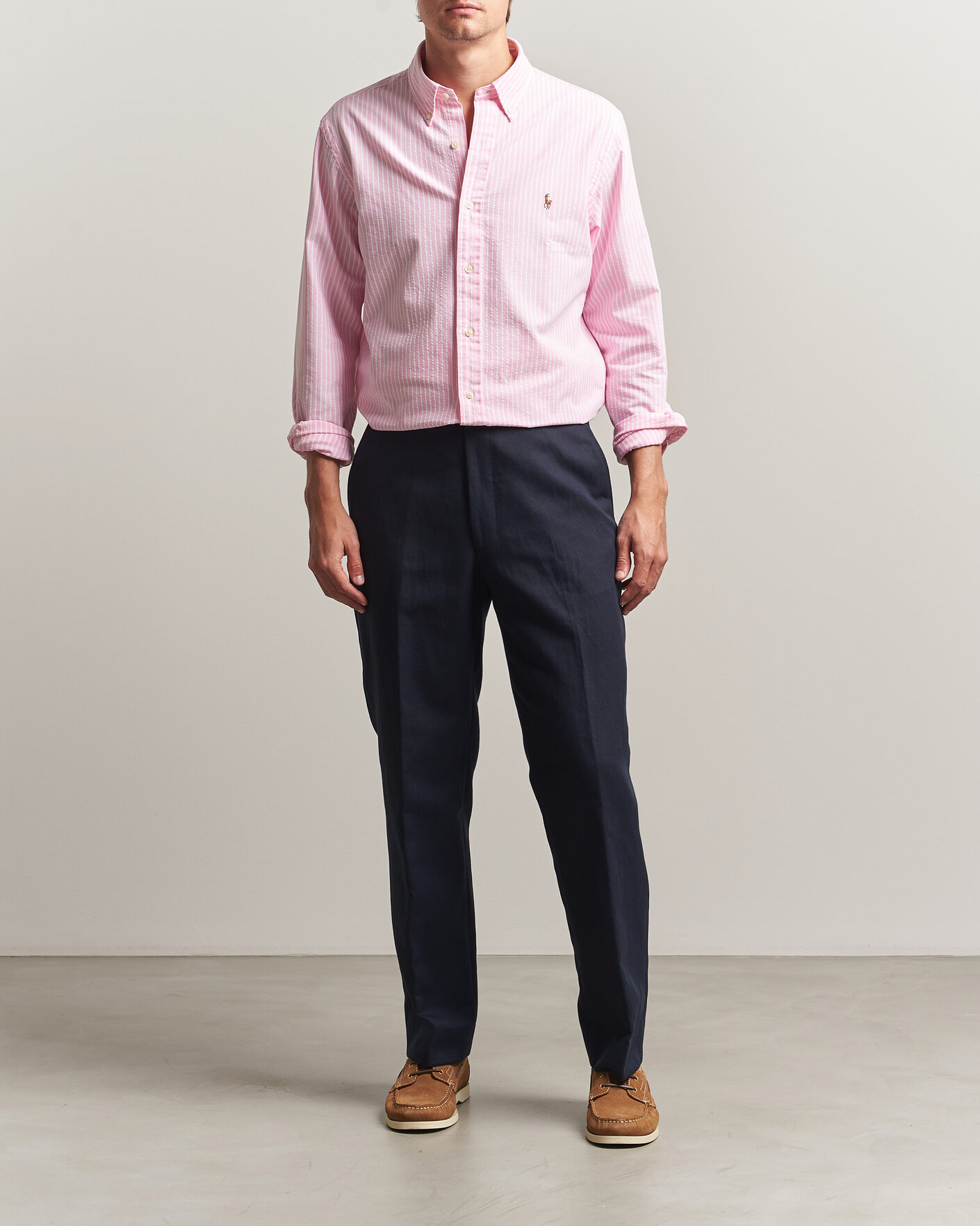Mies | Kauluspaidat | Polo Ralph Lauren | Custom Fit Seersucker/Oxford Stripe Shirt New Rose
