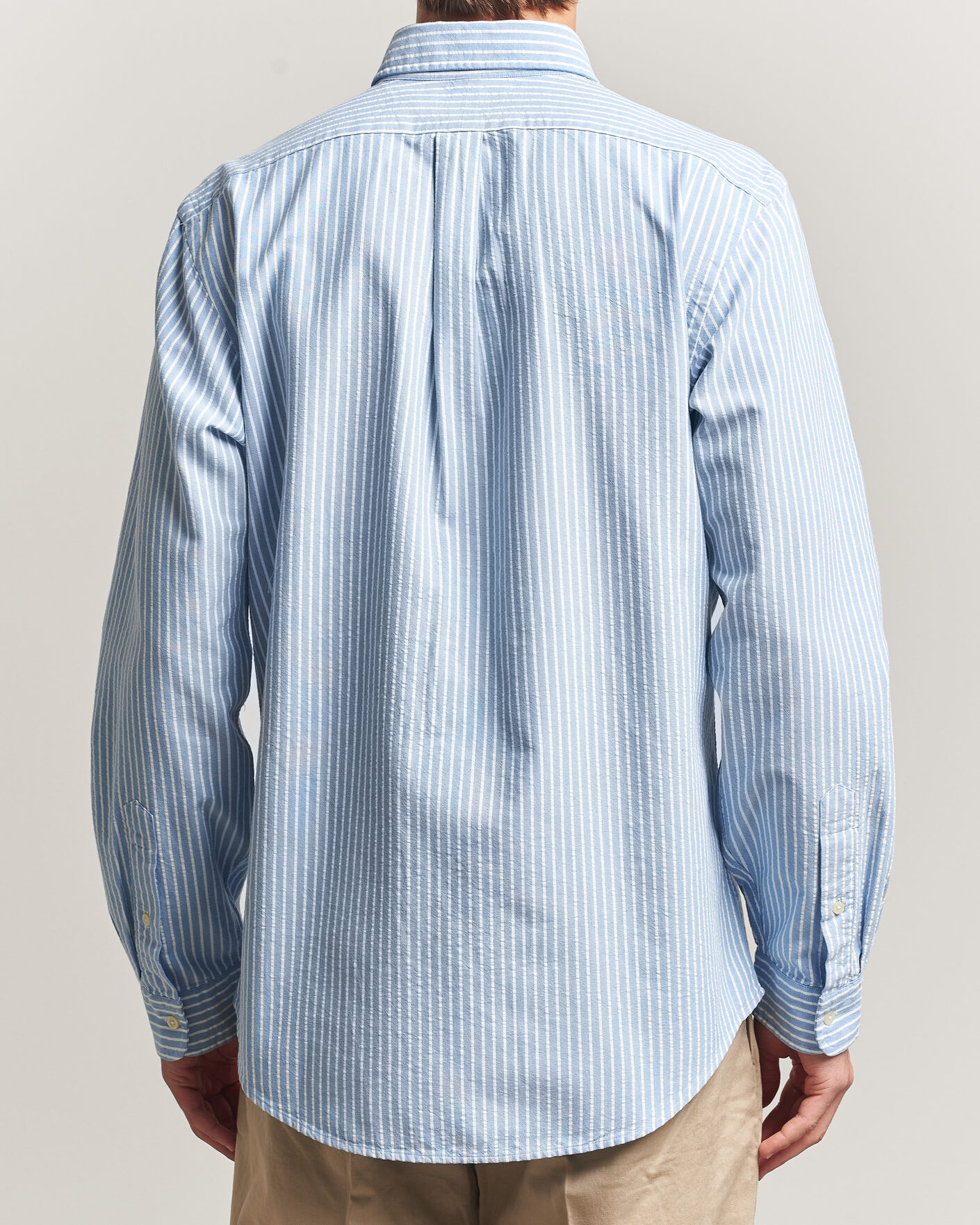 Mies | Kauluspaidat | Polo Ralph Lauren | Custom Fit Seersucker/Oxford Stripe Shirt Blue