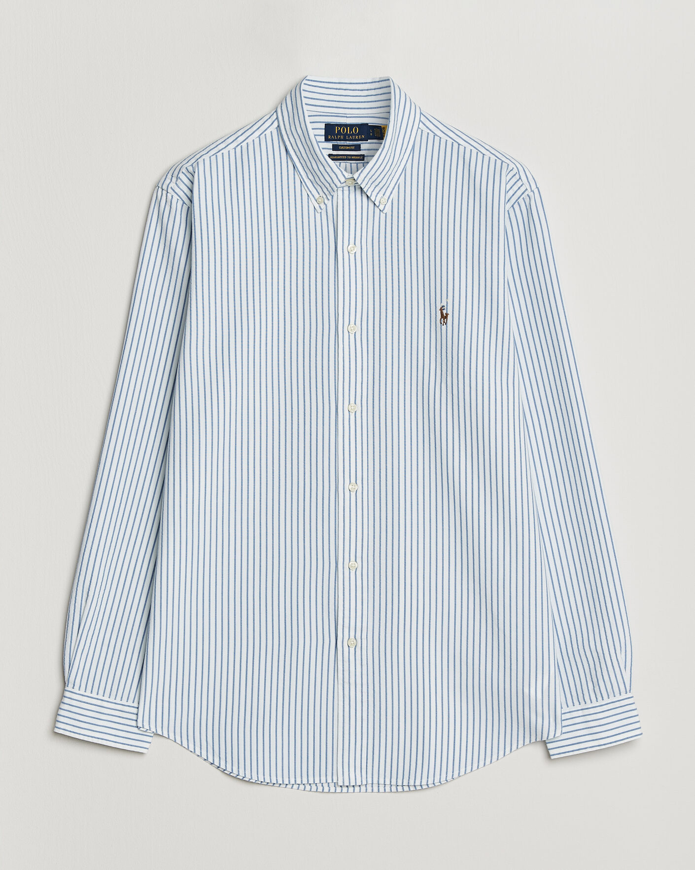Mies | Kauluspaidat | Polo Ralph Lauren | Custom Fit Seersucker/Oxford Stripe Shirt White/Blue
