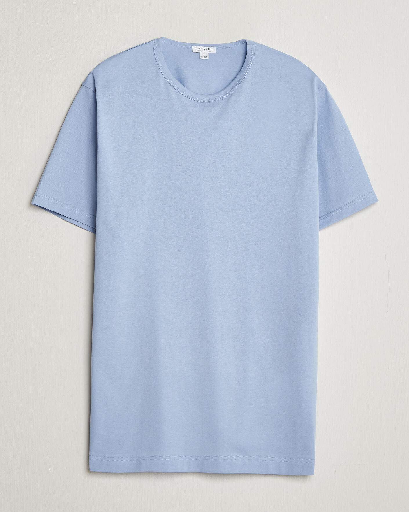 Mies | T-paidat | Sunspel | Crew Neck Q82 Cotton T-Shirt Sky Blue