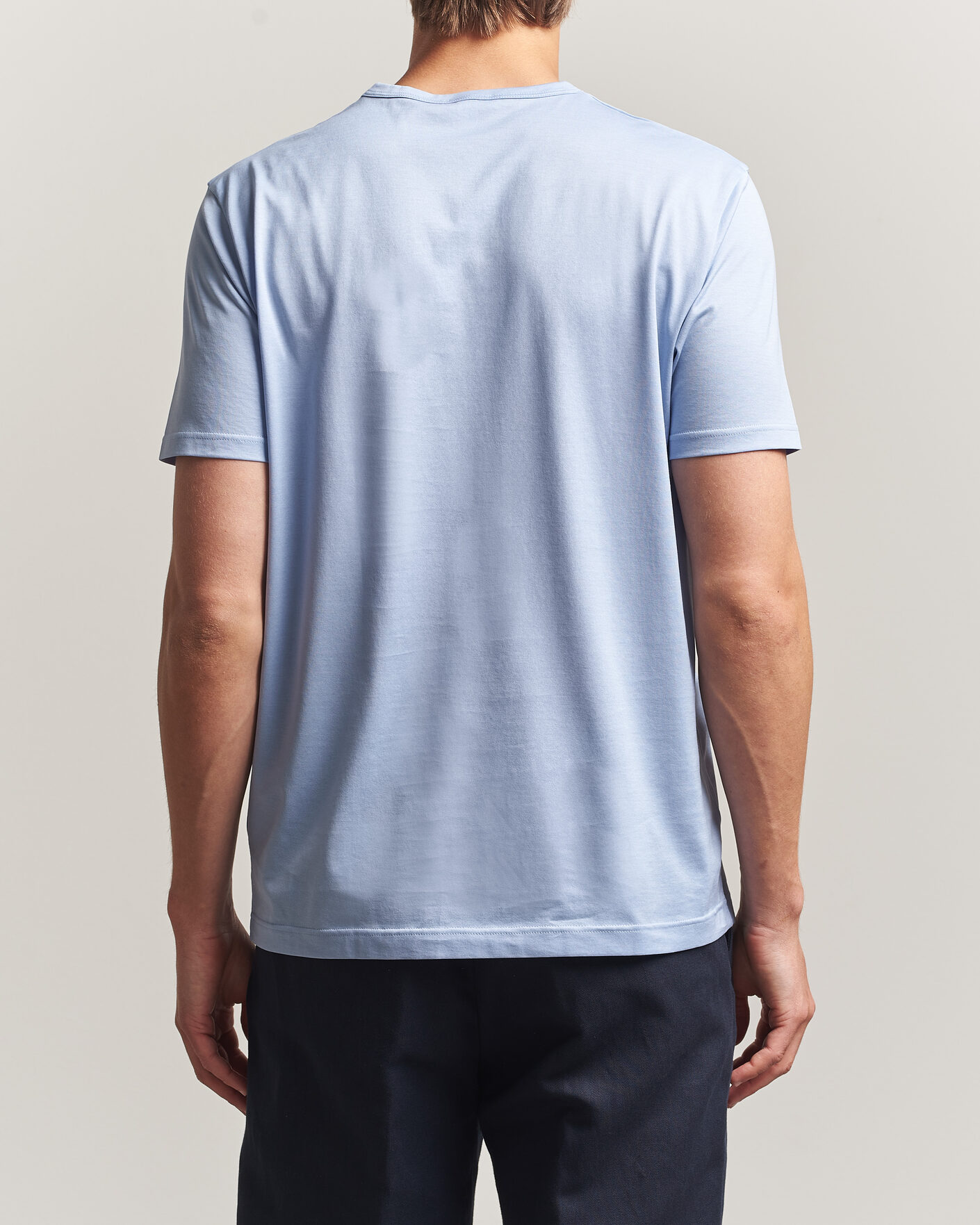 Mies | T-paidat | Sunspel | Crew Neck Q82 Cotton T-Shirt Sky Blue