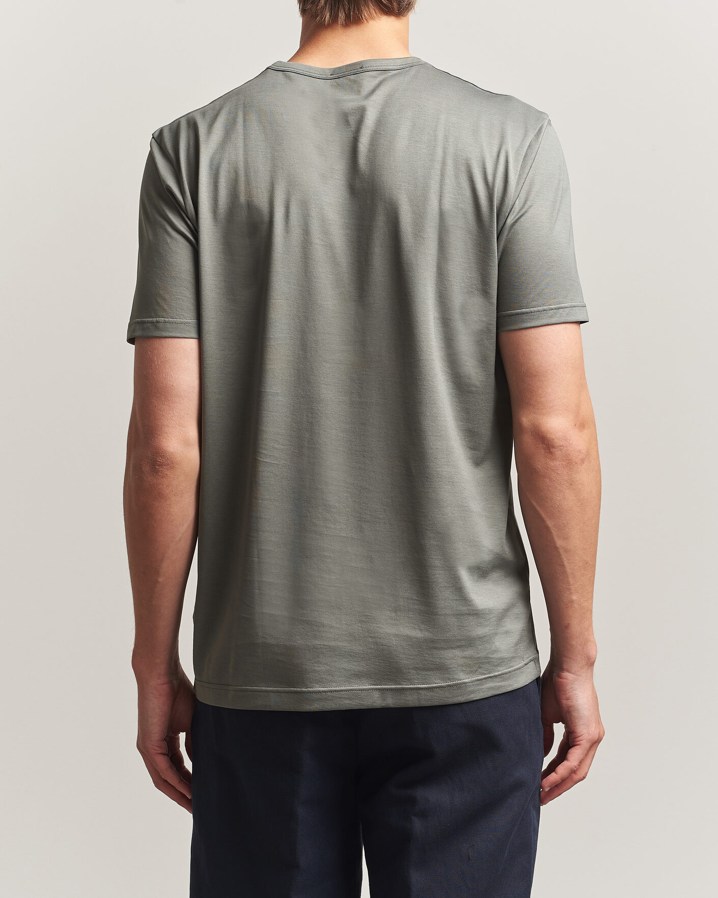 Mies | T-paidat | Sunspel | Crew Neck Q82 Cotton T-Shirt Fossil Grey