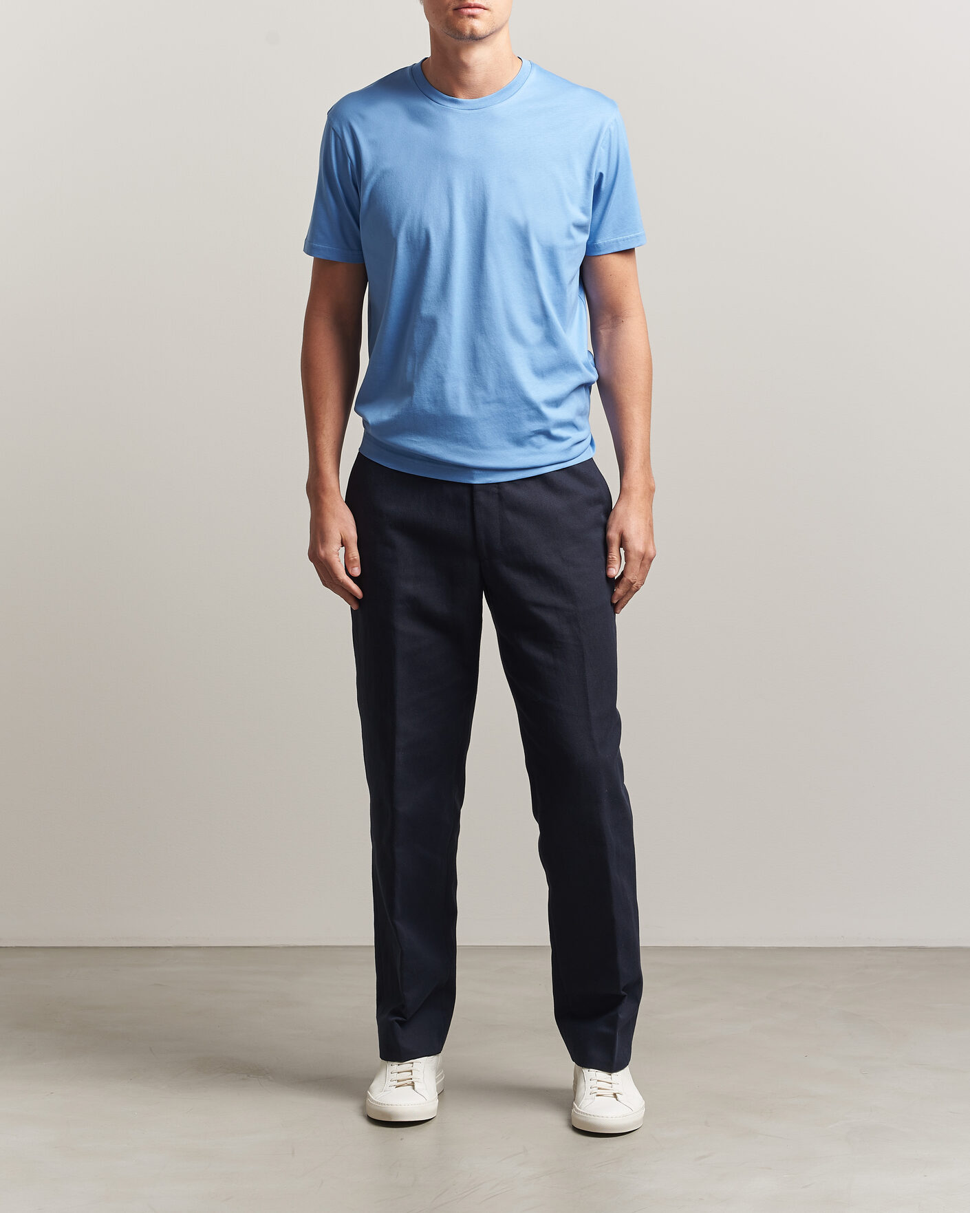 Mies | T-paidat | Sunspel | Riviera Midweight T-Shirt Azure Blue