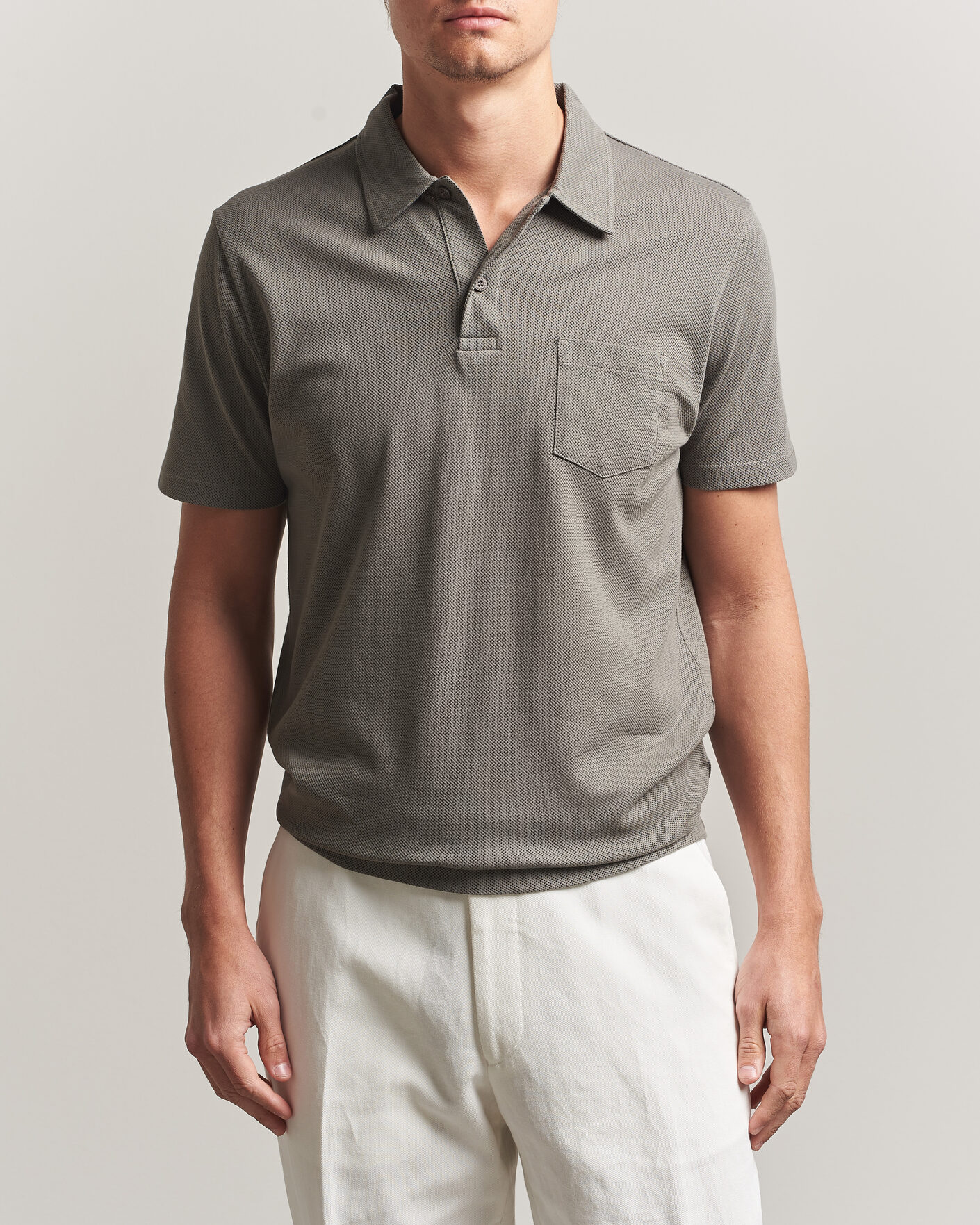 Mies | Pikeet | Sunspel | Riviera Polo Shirt Fossil Grey
