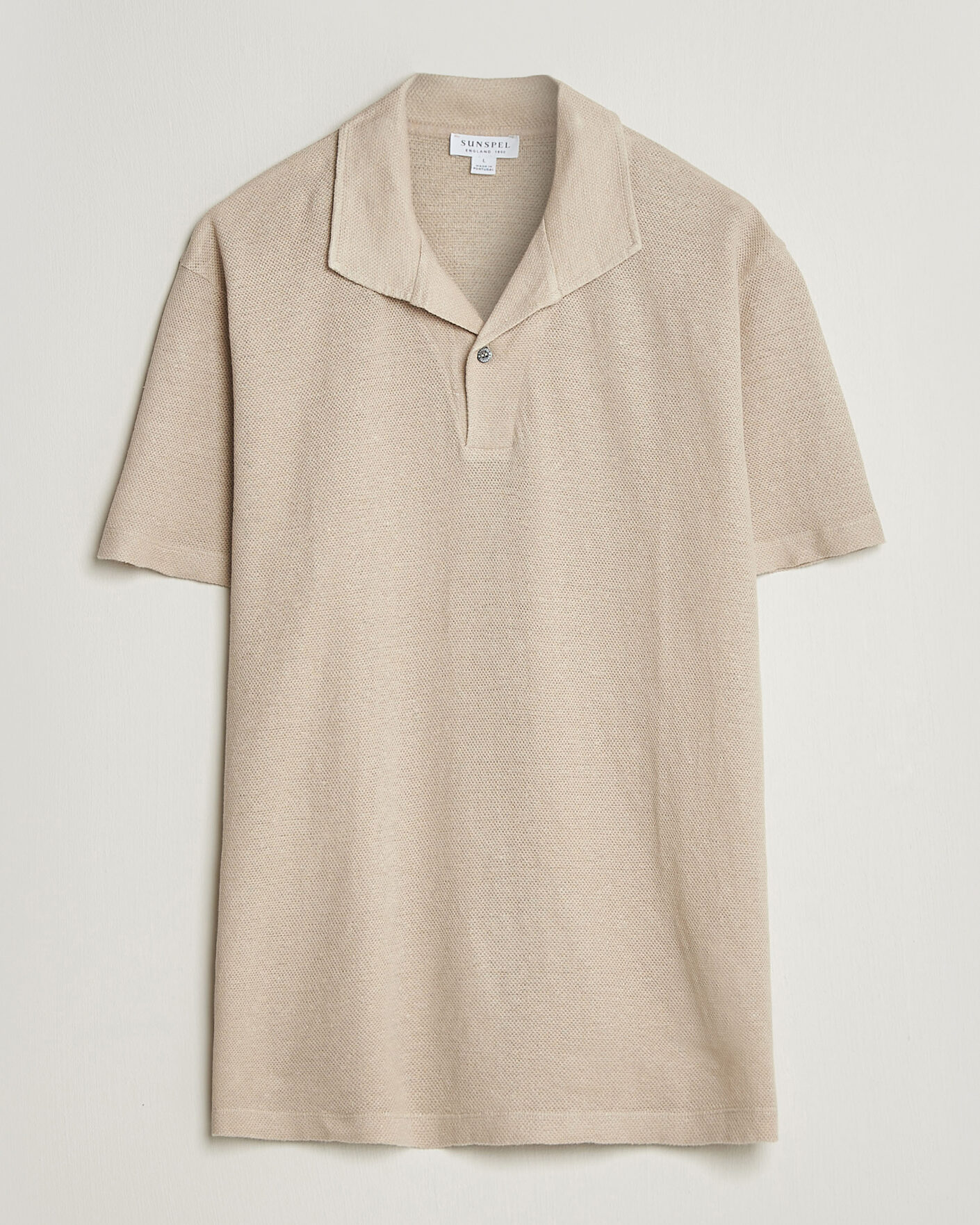 Mies | Pikeet | Sunspel | Linen Pique Polo Hazelwood