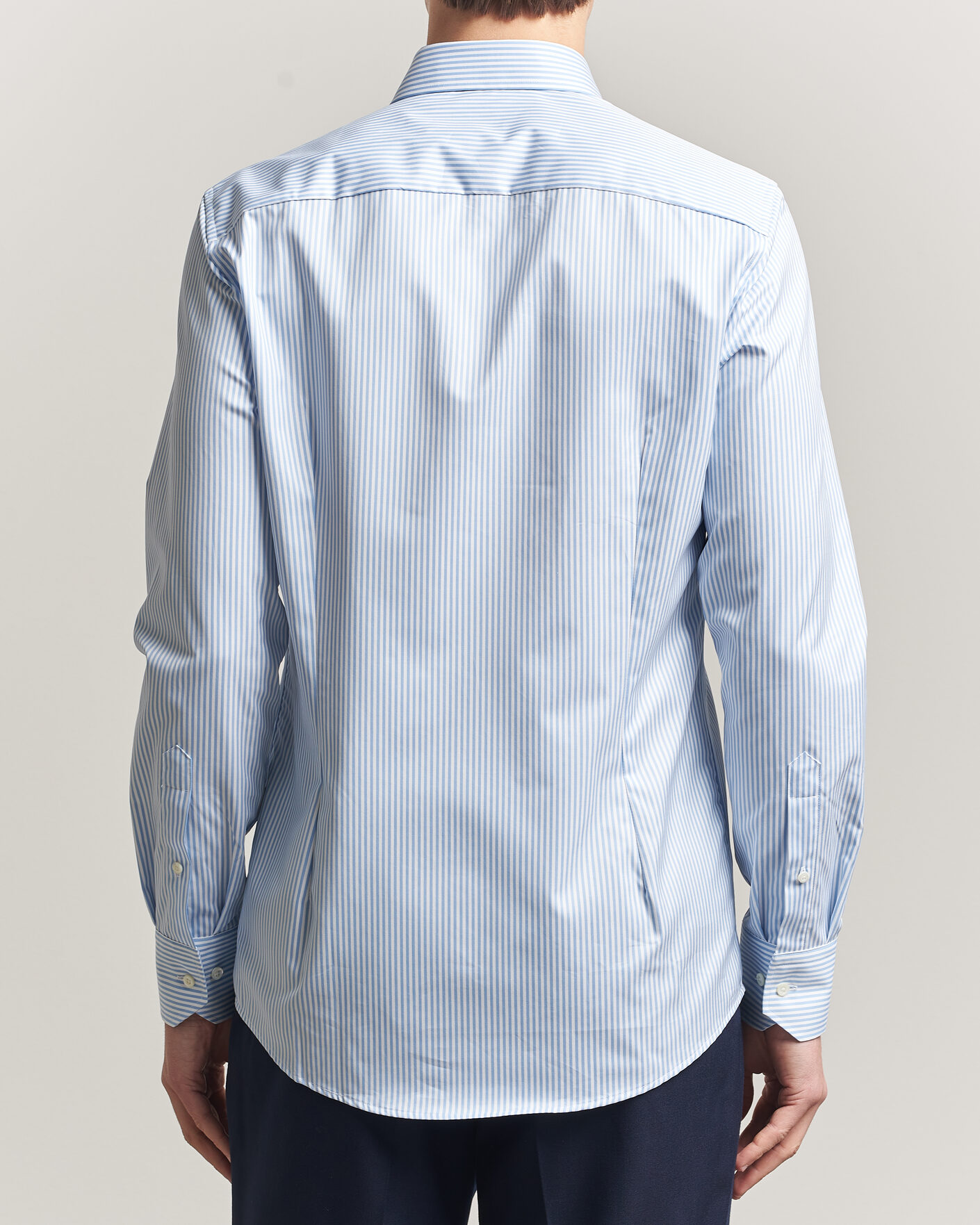 Mies | Kauluspaidat | Stenströms | Slimline Stripe Cut Away Shirt Light Blue