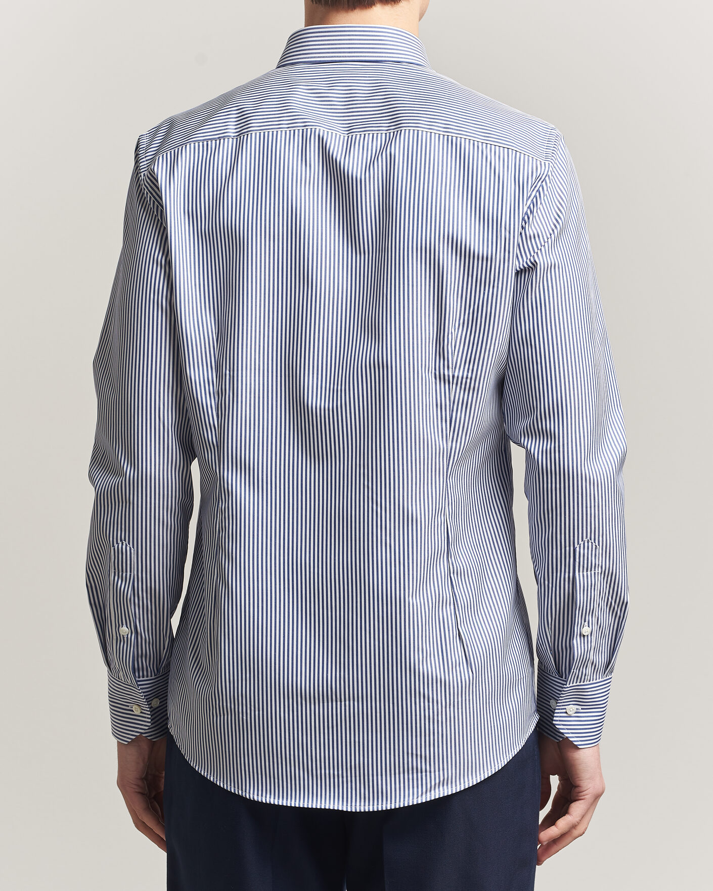 Mies | Kauluspaidat | Stenströms | Slimline Stripe Cut Away Shirt Navy