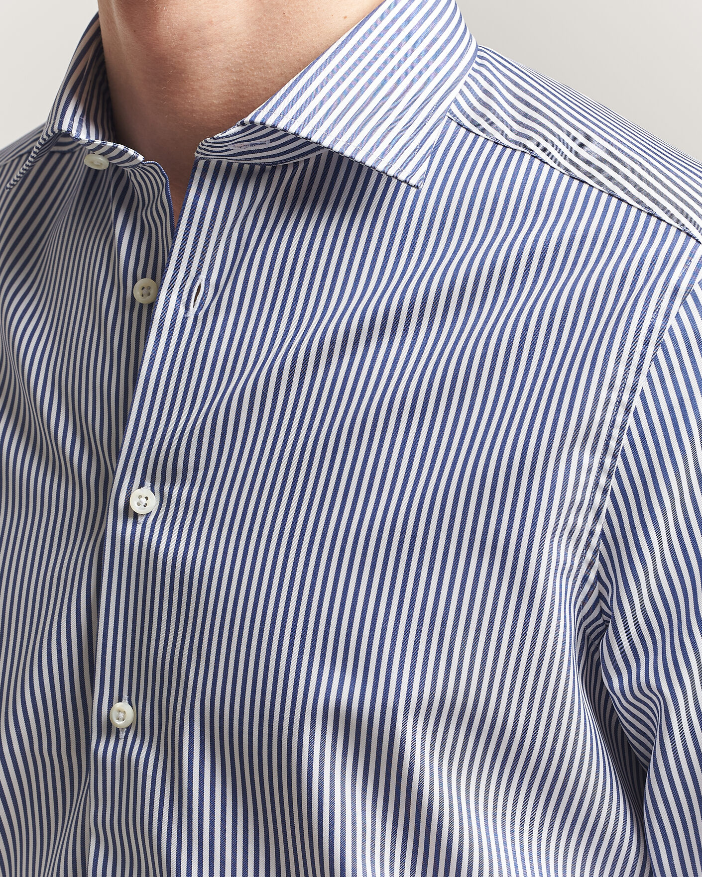 Mies | Kauluspaidat | Stenströms | Slimline Stripe Cut Away Shirt Navy