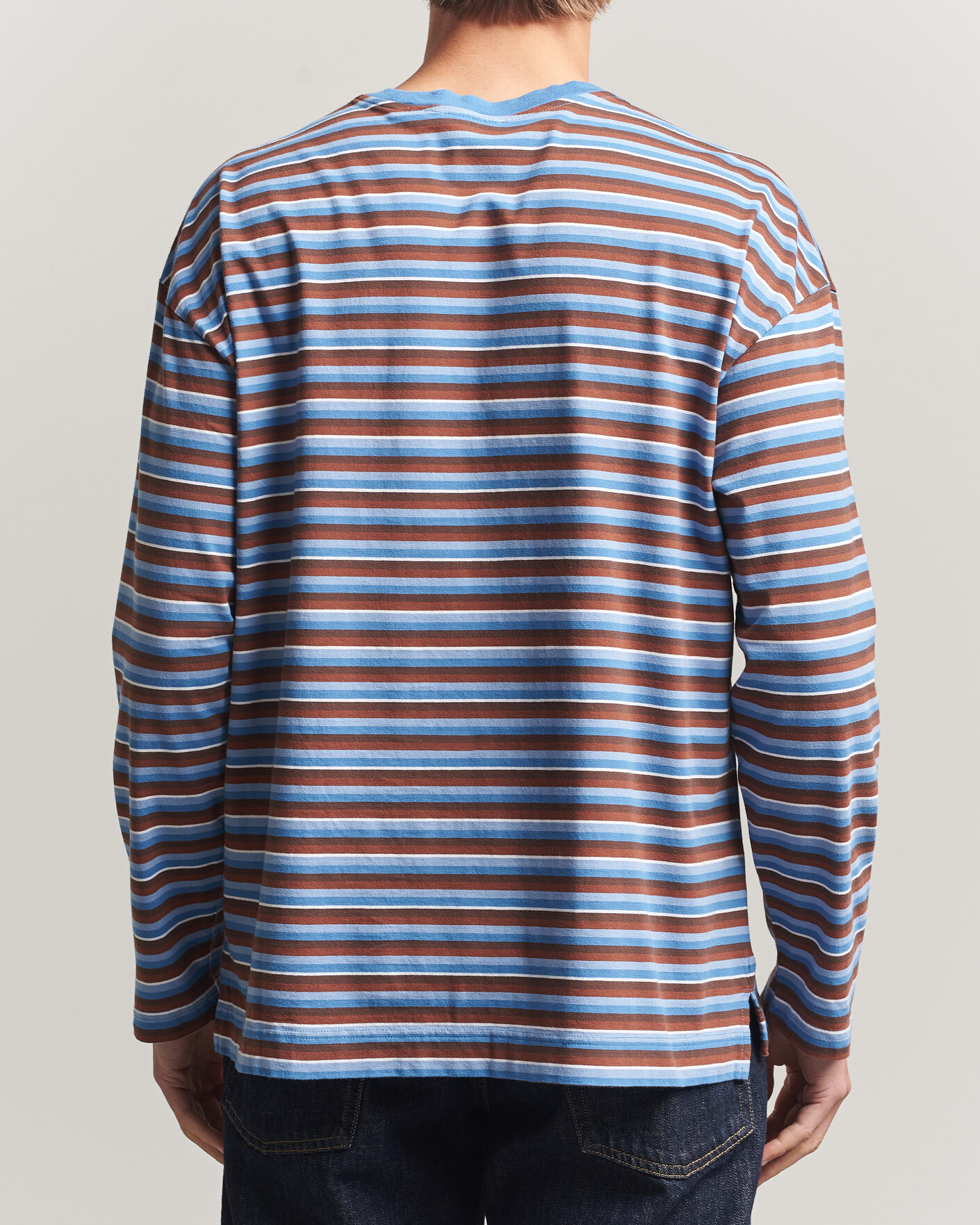 Mies | T-paidat | Sunflower | Long Sleeve Pocket Tee Blue Stripe
