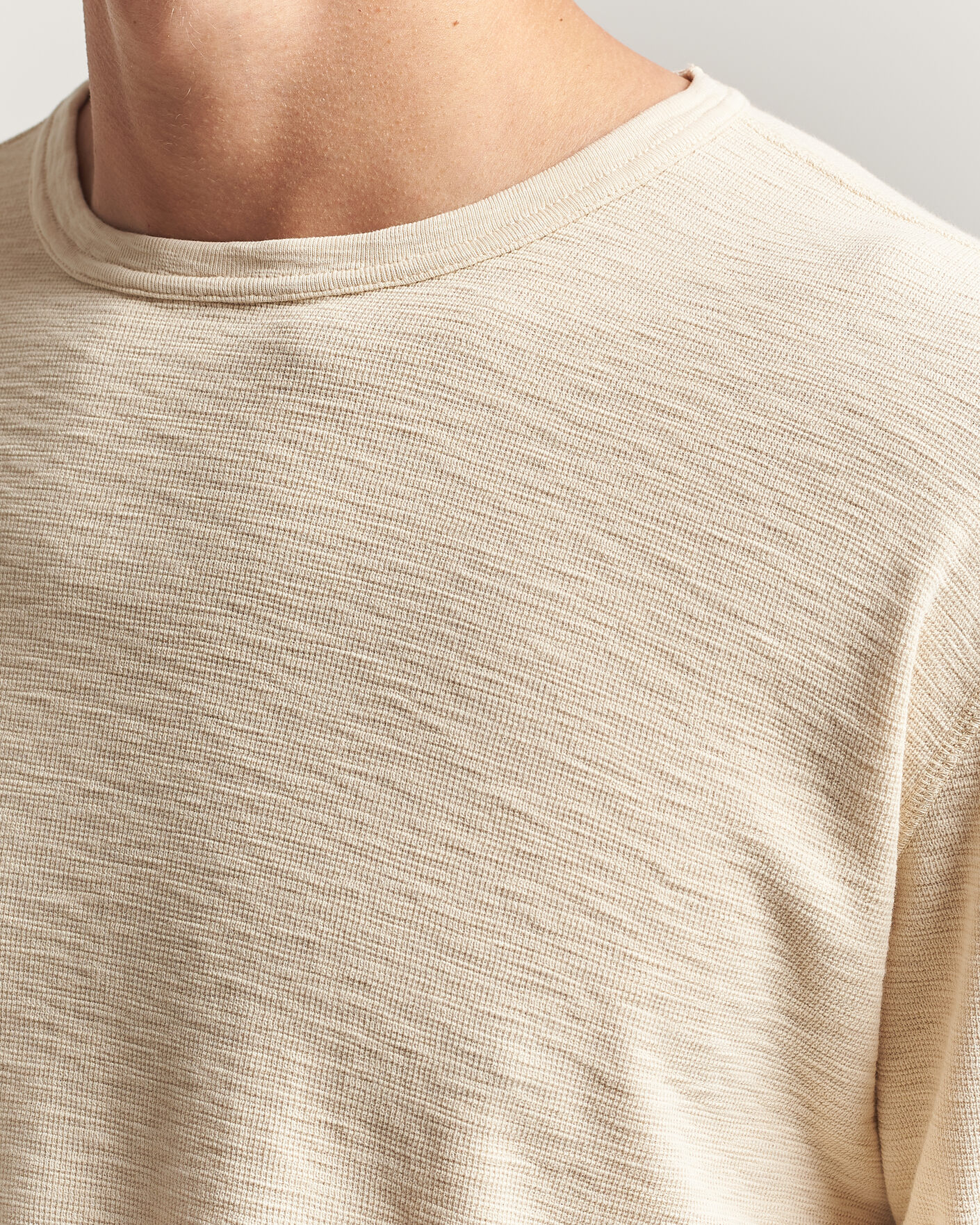 Mies | T-paidat | Sunflower | Long Sleeve Waffle Tee Beige