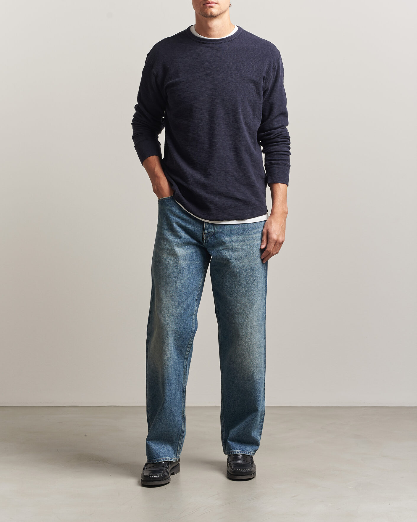 Mies | T-paidat | Sunflower | Long Sleeve Waffle Tee Navy