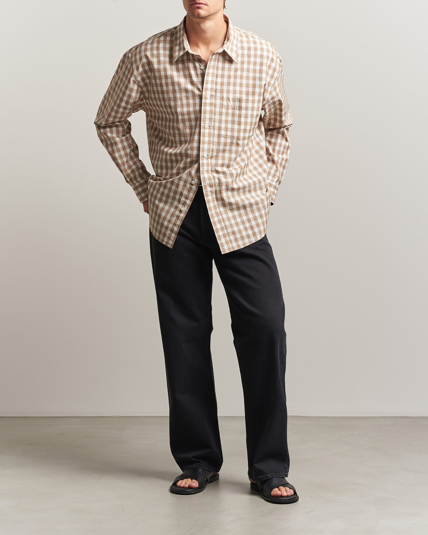 Mies | Kauluspaidat | Sunflower | New Base Shirt Beige Check