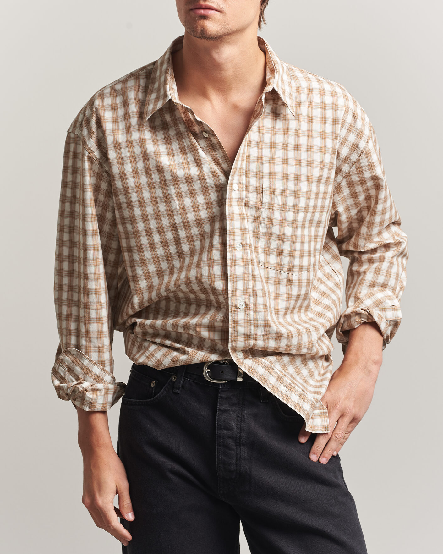 Mies | Kauluspaidat | Sunflower | New Base Shirt Beige Check