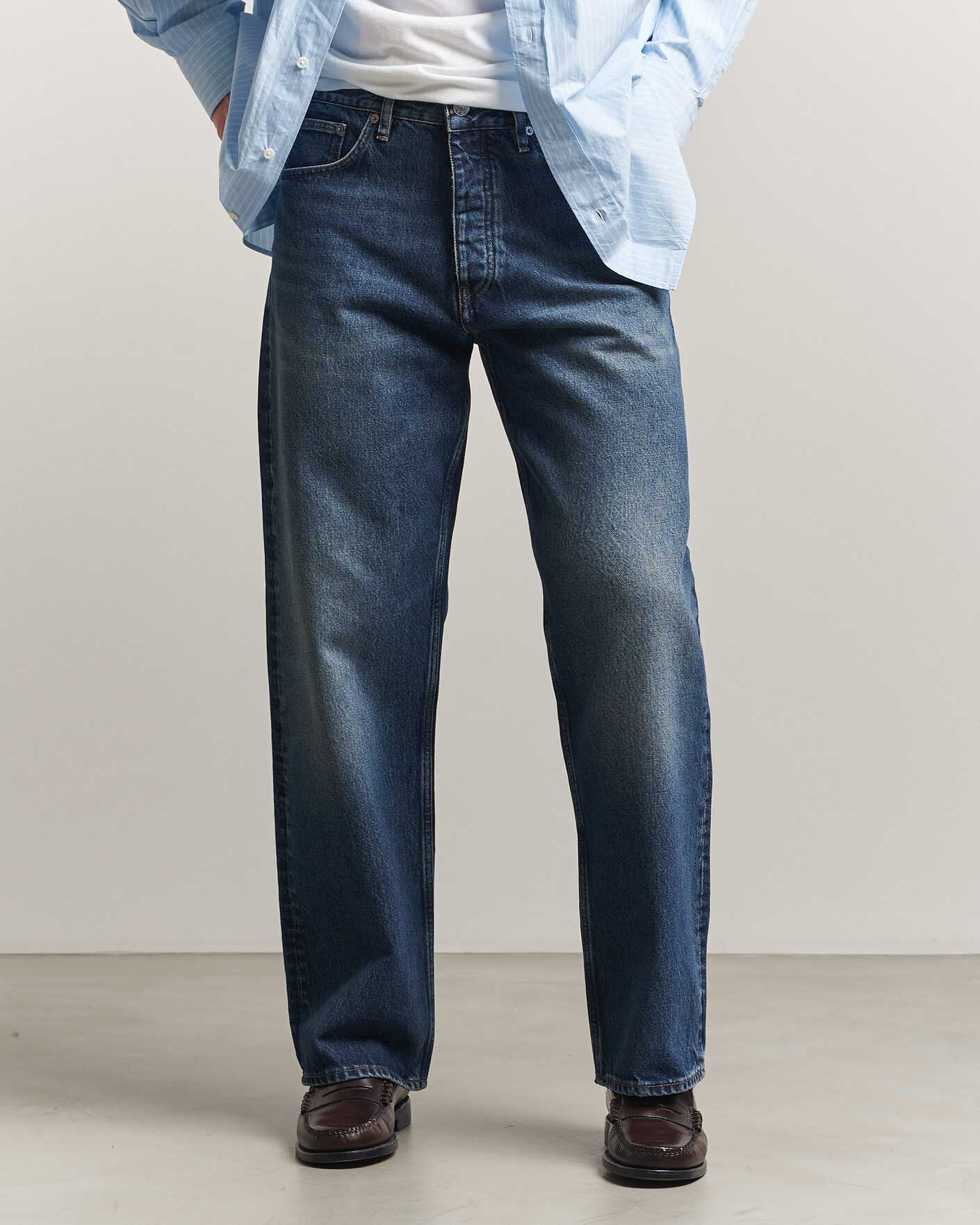 Mies | Housut | Sunflower | Loose Jeans Dark Blue Worn