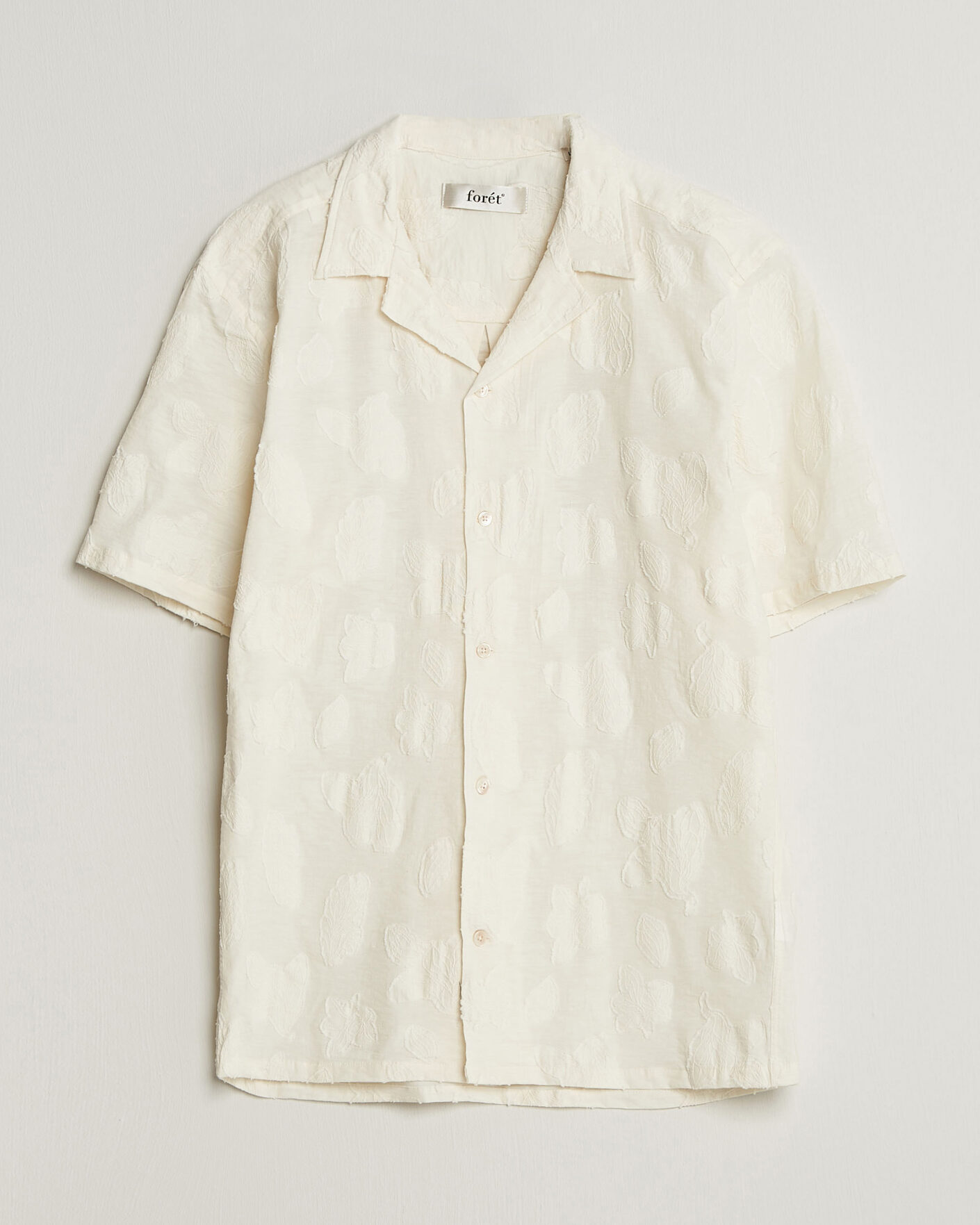 Mies | Kauluspaidat | Forét | Peer Jaquard Short Sleeve Shirt Cloud