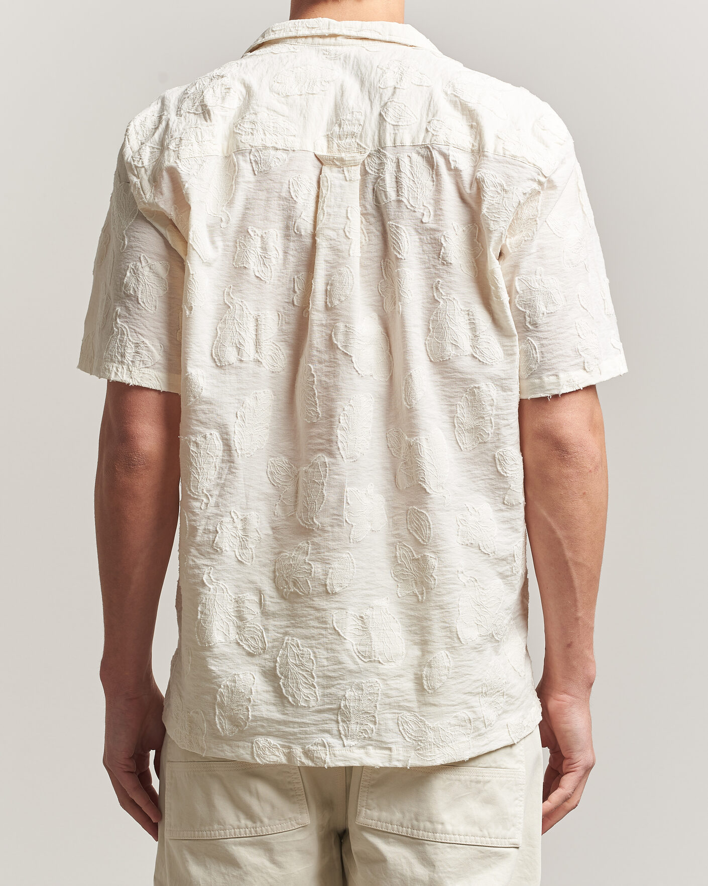 Mies | Kauluspaidat | Forét | Peer Jaquard Short Sleeve Shirt Cloud