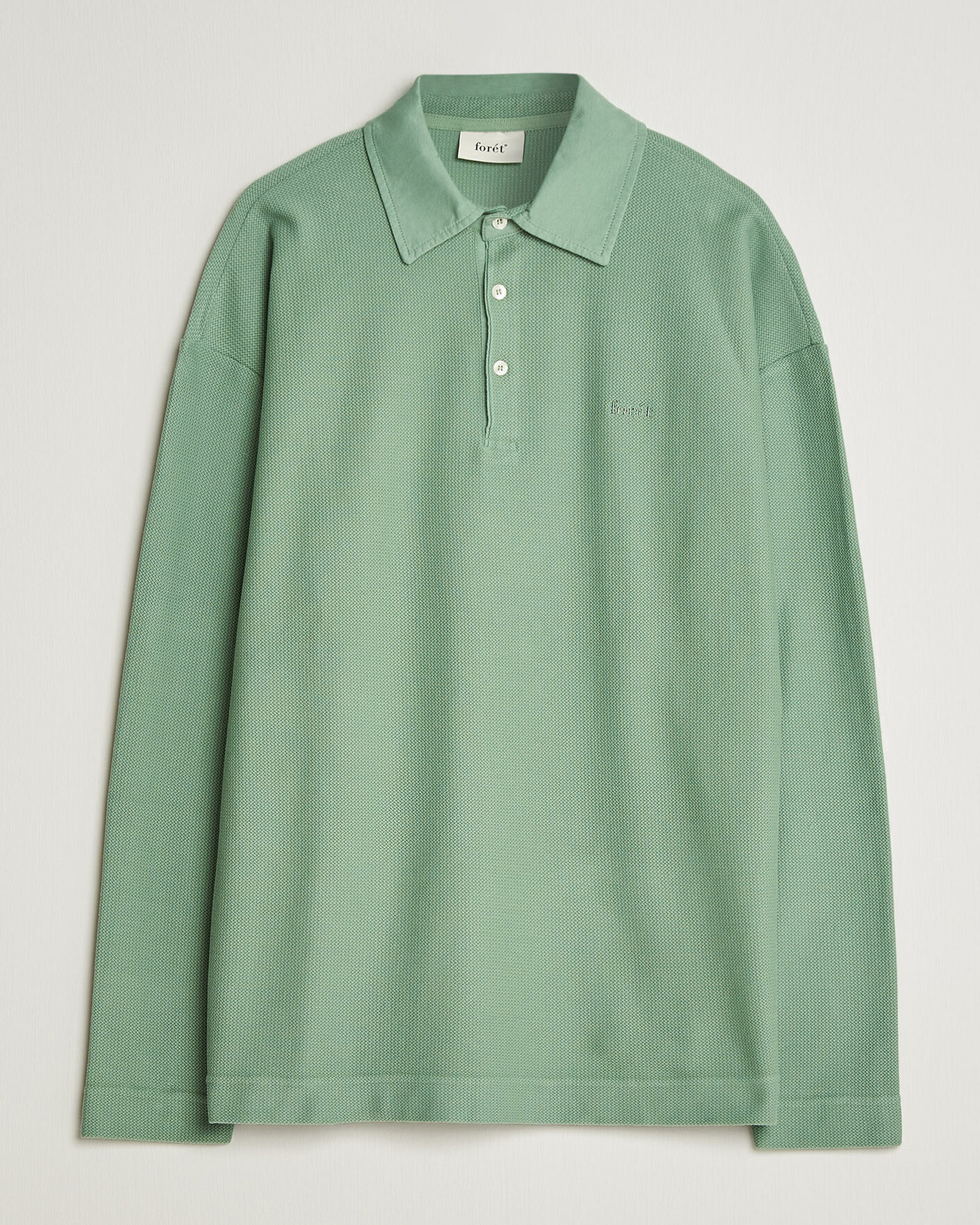 Mies | Pikeet | Forét | Herb Textured Knit Polo Green Oxide