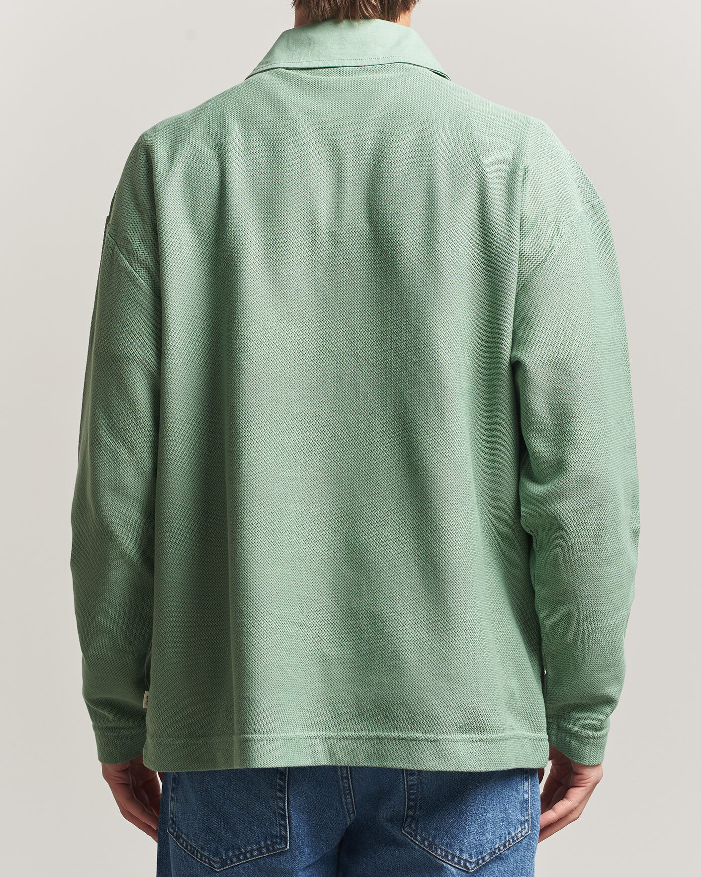 Mies | Pikeet | Forét | Herb Textured Knit Polo Green Oxide