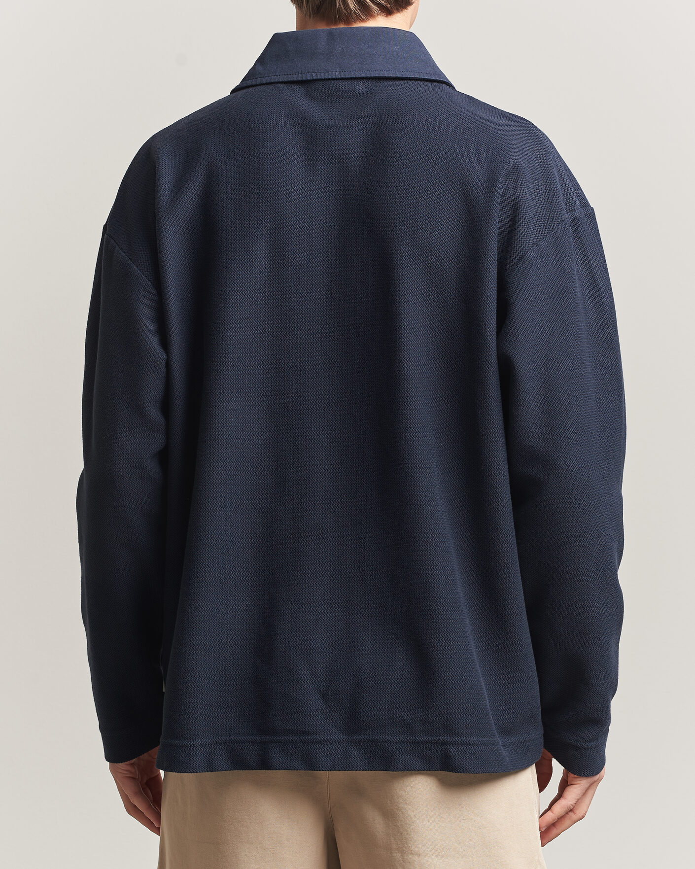 Mies | Puserot | Forét | Herb Textured Knit Polo Navy