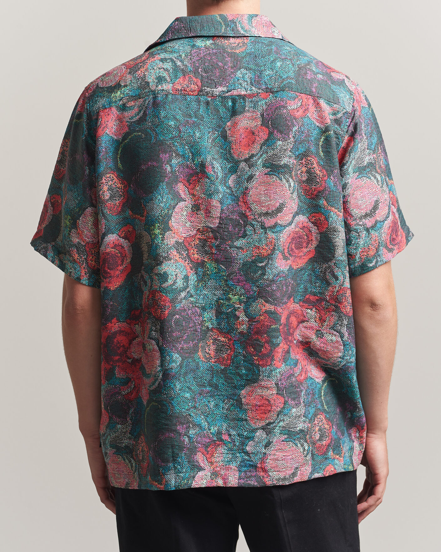 Mies | Kauluspaidat | LES DEUX | Bouquet AOP Short Sleeve Shirt Multi