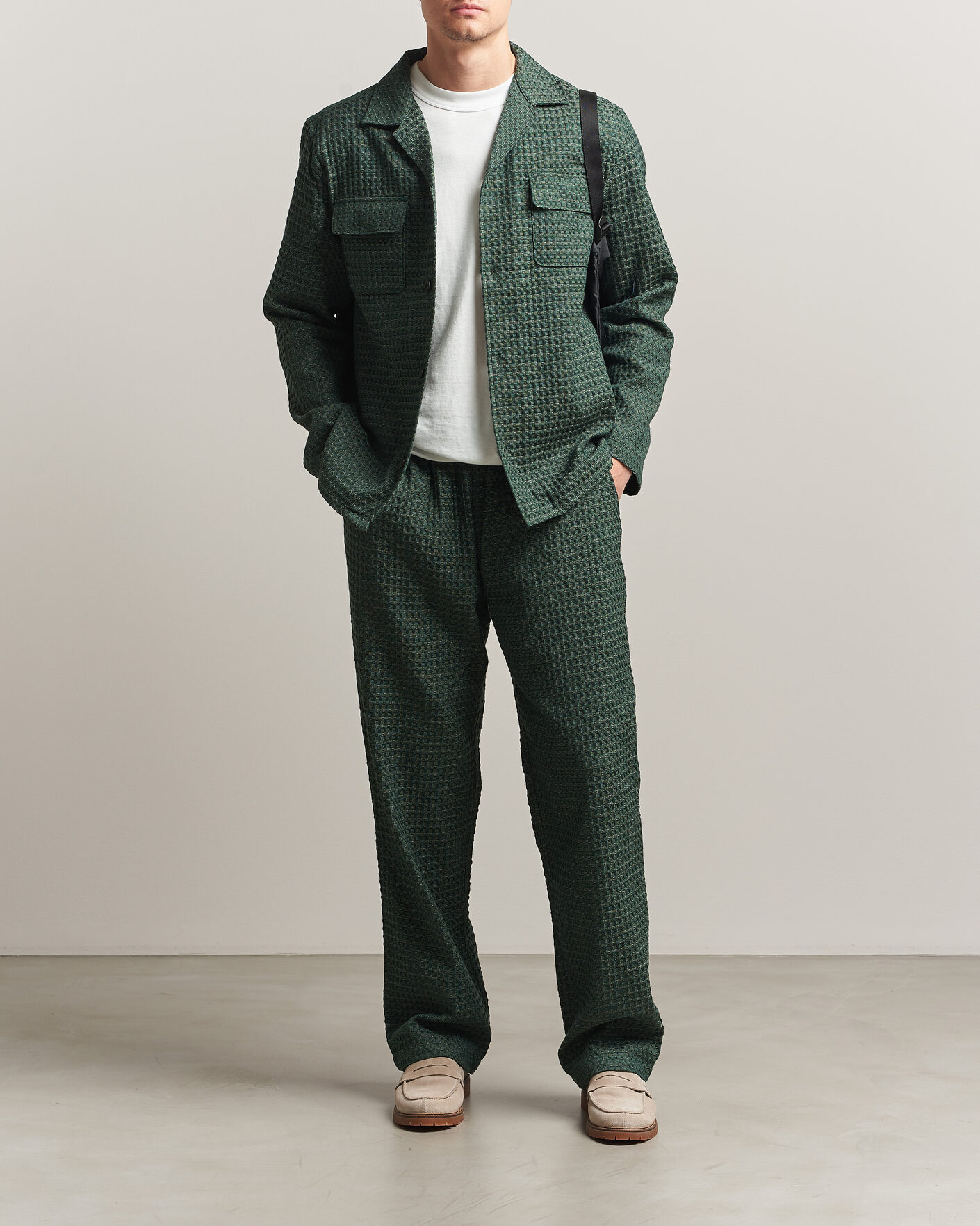 Mies | Housut | LES DEUX | Check Seersucker Casual Pants Pine Green