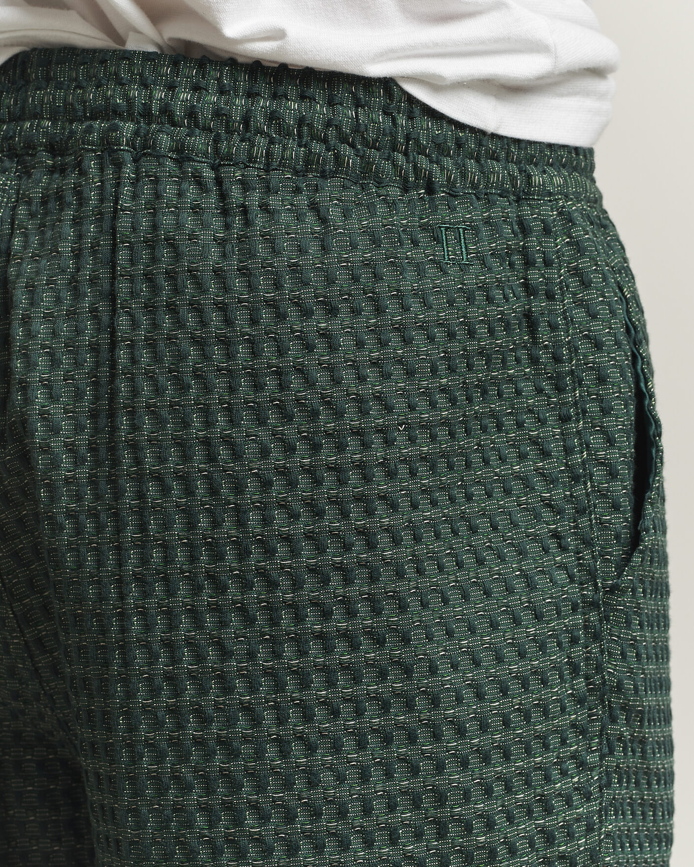 Mies | Housut | LES DEUX | Check Seersucker Casual Pants Pine Green