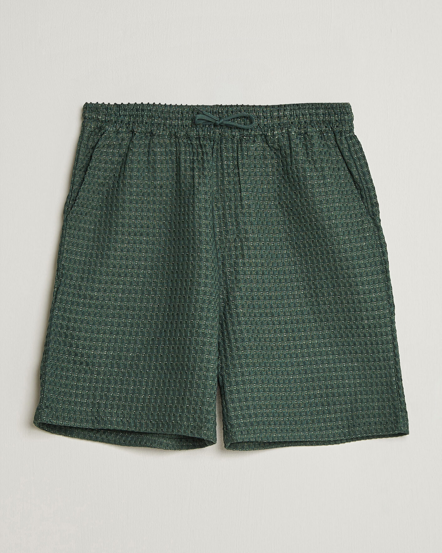 Mies | Shortsit | LES DEUX | Check Seersucker Casual Shorts Pine Green
