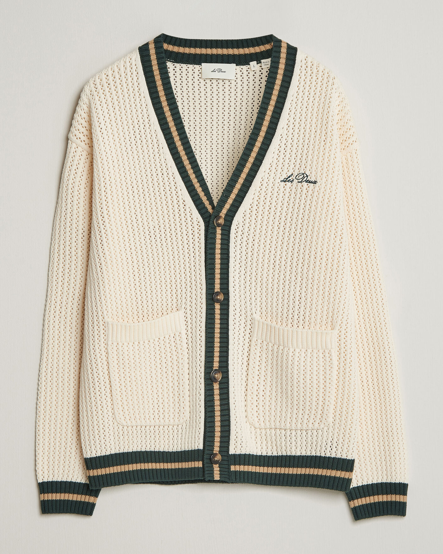 Mies | Puserot | LES DEUX | Lace Knitted Cardigan Eggnog White
