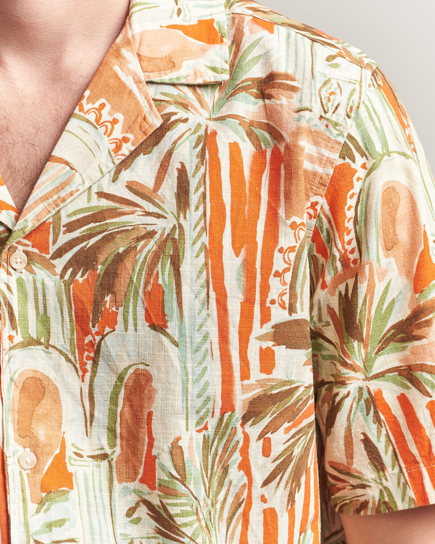 Mies | Kauluspaidat | LES DEUX | Palm AOP Short Sleeve Shirt Multi