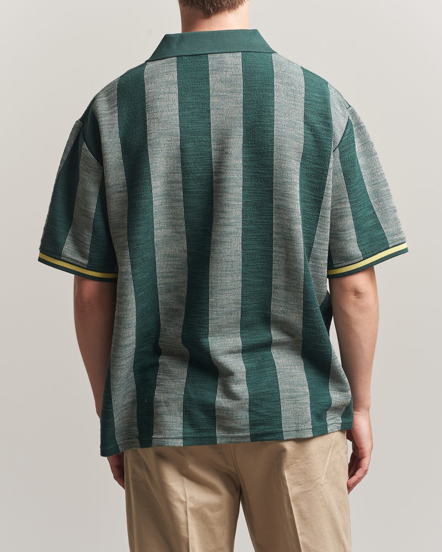 Mies | Pikeet | LES DEUX | Stripe Jacquard Football Jersey Pine Green
