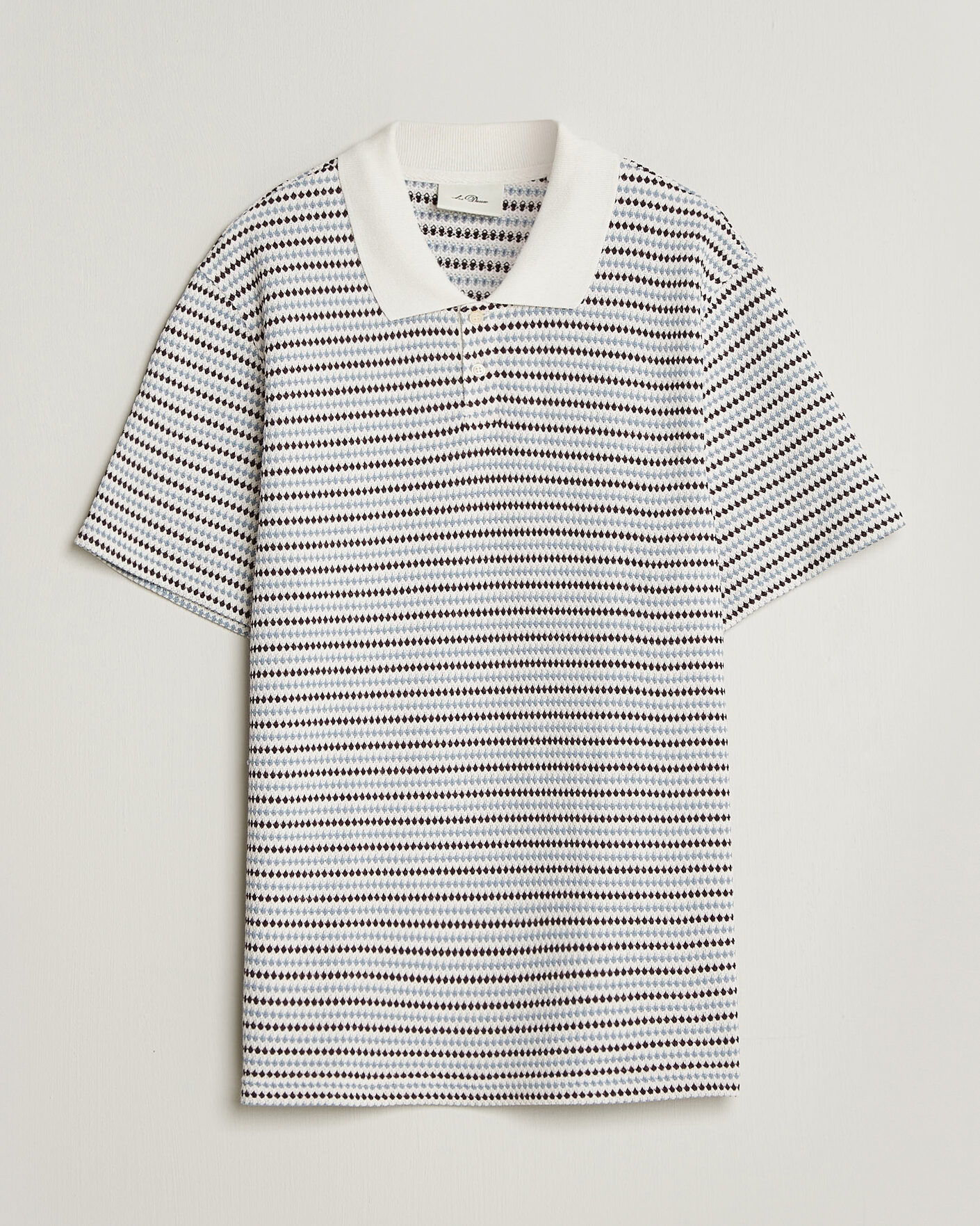 Mies | Pikeet | LES DEUX | Knitted Stripe Polo Eggnog White