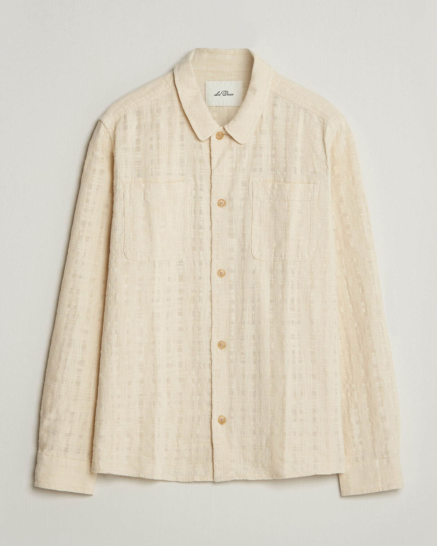 Mies | Kauluspaidat | LES DEUX | Textured Slub Overshirt Ivory