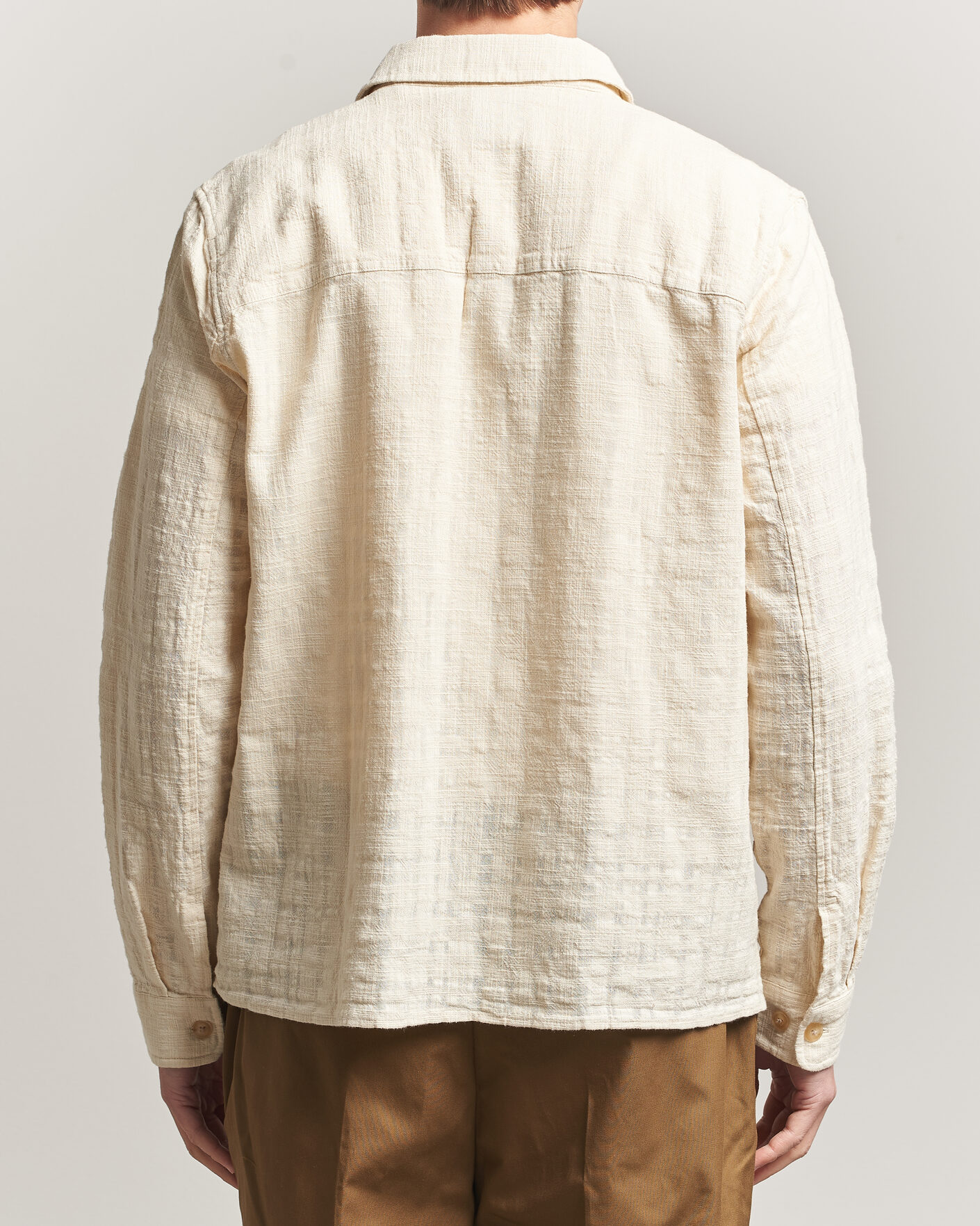 Mies | Kauluspaidat | LES DEUX | Textured Slub Overshirt Ivory