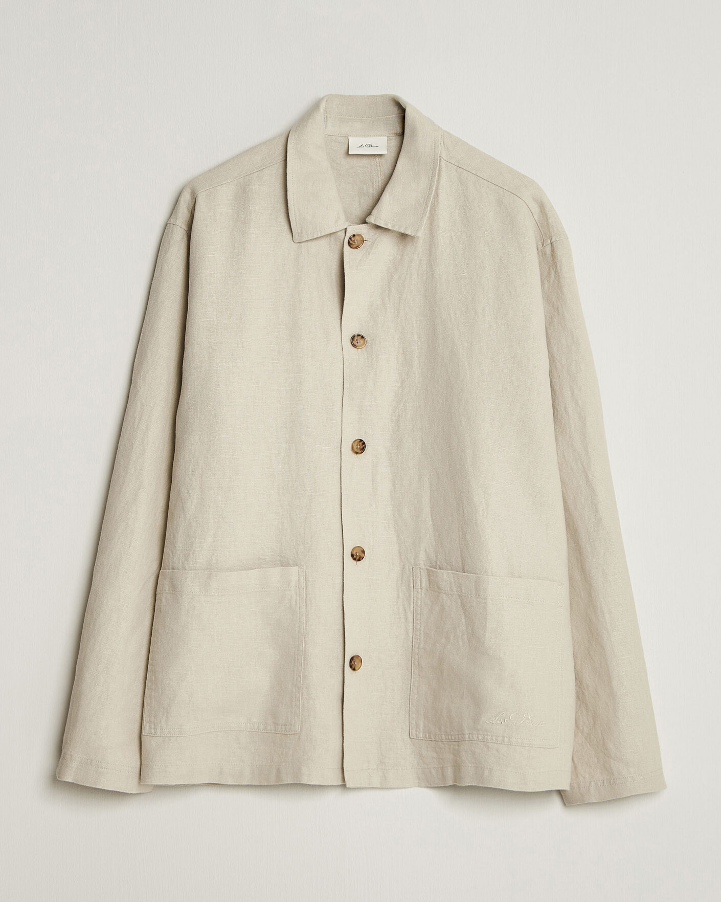 Mies | Kauluspaidat | LES DEUX | Linen Overshirt Light Sand