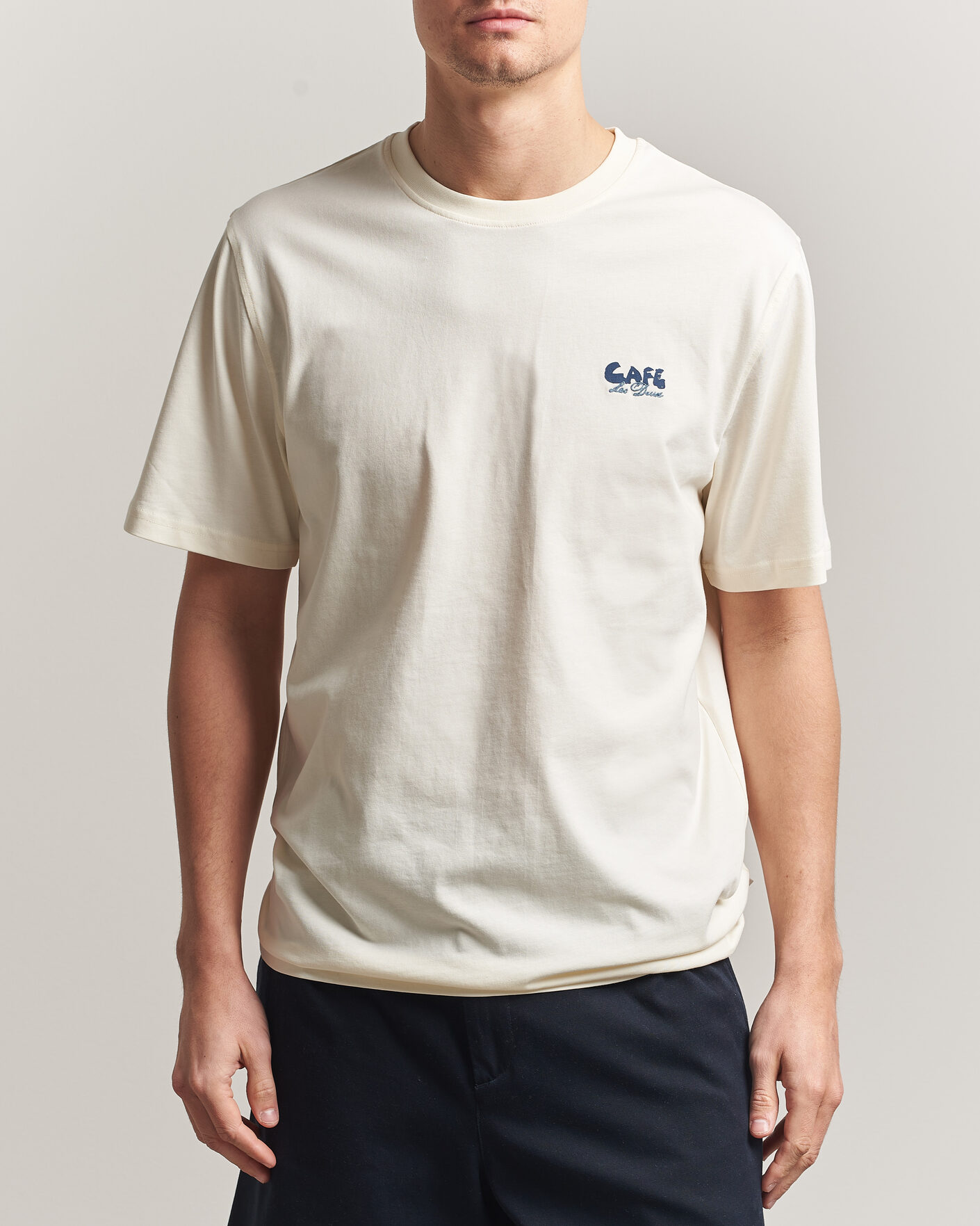 Mies | T-paidat | LES DEUX | Café Backprint T-Shirt Light Ivory