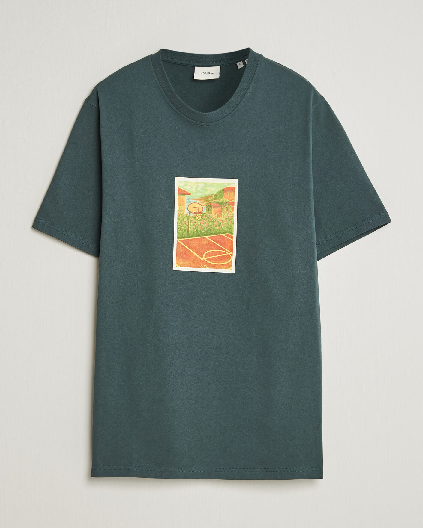 Mies | T-paidat | LES DEUX | Court Printed T-Shirt Pine Green