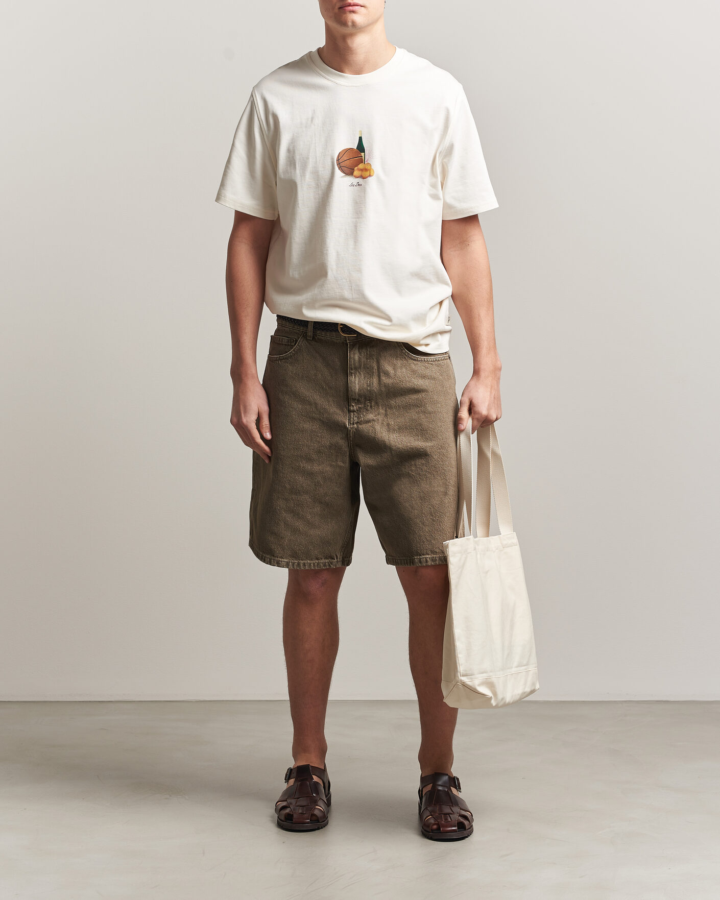 Mies | T-paidat | LES DEUX | Lemons Printed T-Shirt Eggnog White