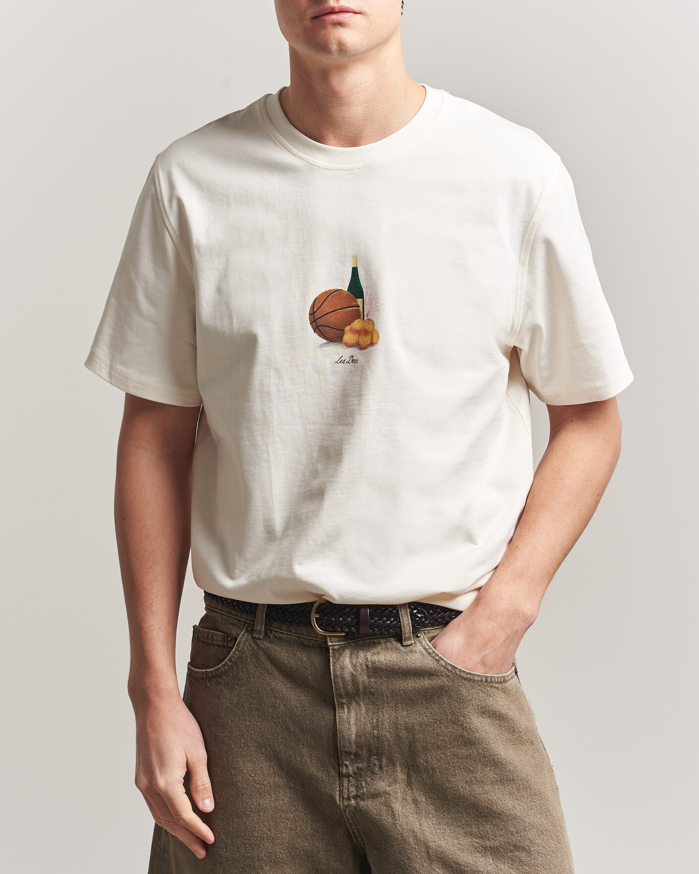 Mies | T-paidat | LES DEUX | Lemons Printed T-Shirt Eggnog White