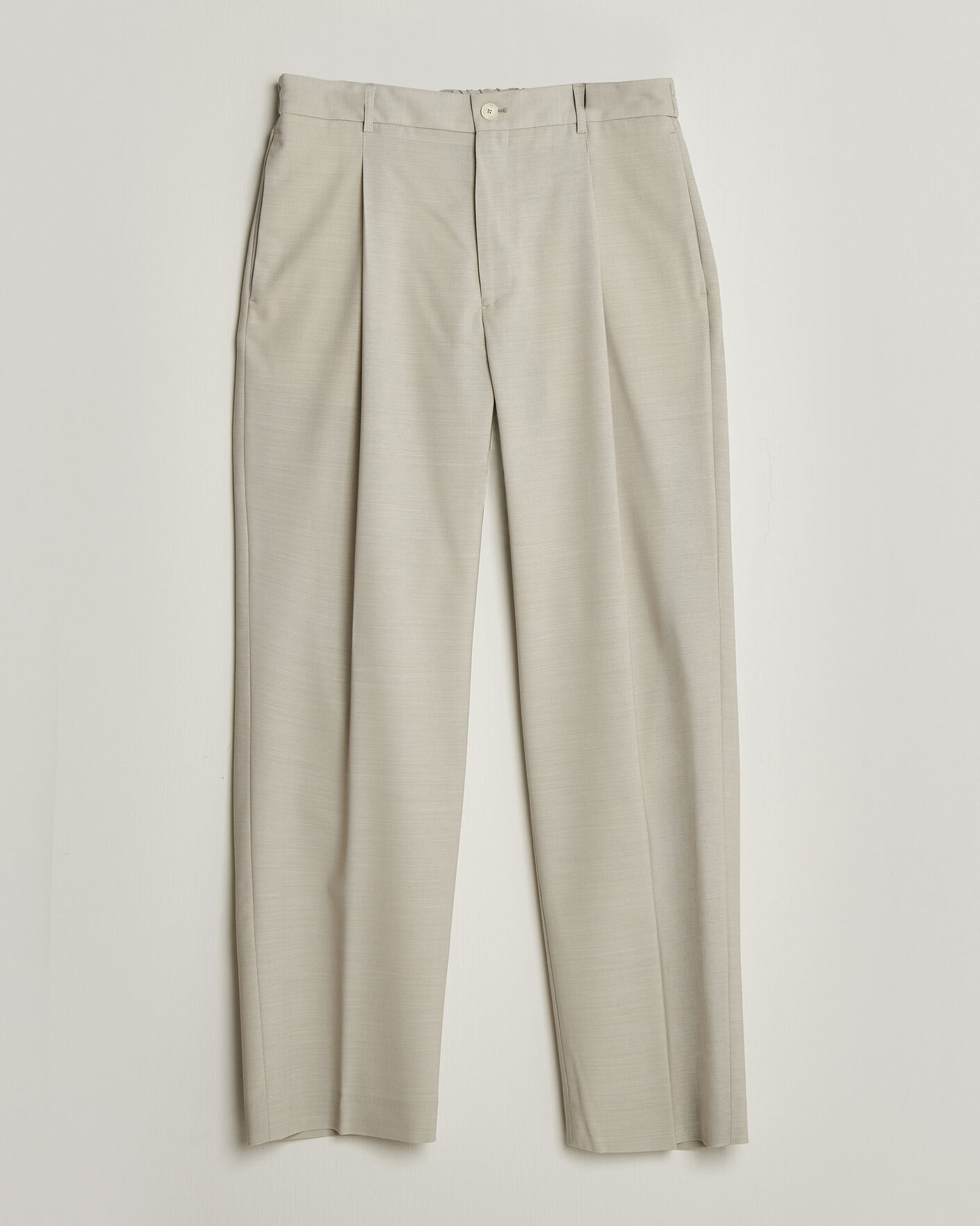 Mies | Housut | BOSS BLACK | Pat Pleated Wool Trousers Light Beige