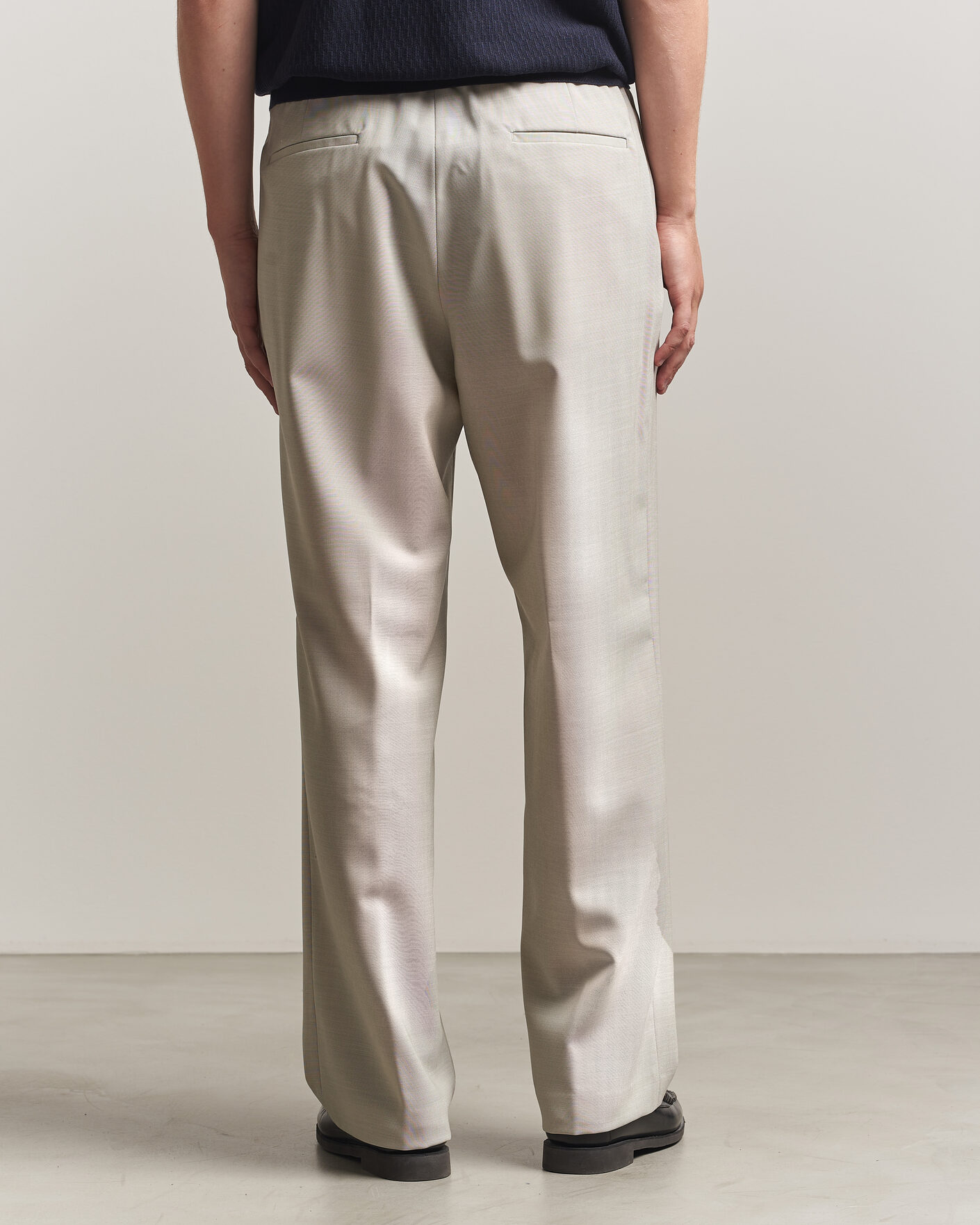 Mies | Housut | BOSS BLACK | Pat Pleated Wool Trousers Light Beige