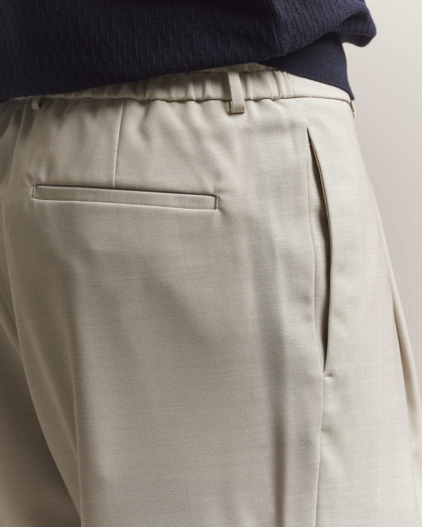 Mies | Housut | BOSS BLACK | Pat Pleated Wool Trousers Light Beige
