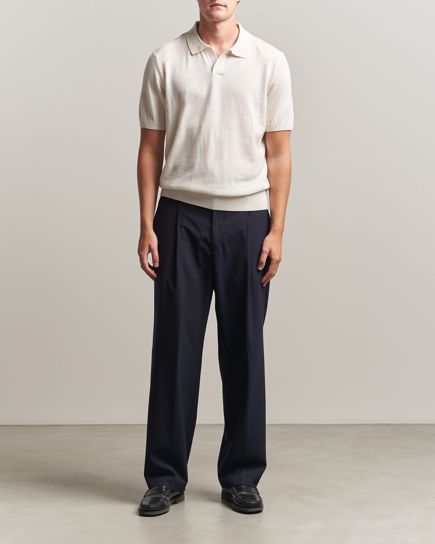 Mies | Housut | BOSS BLACK | Pat Pleated Wool Trousers Dark Blue